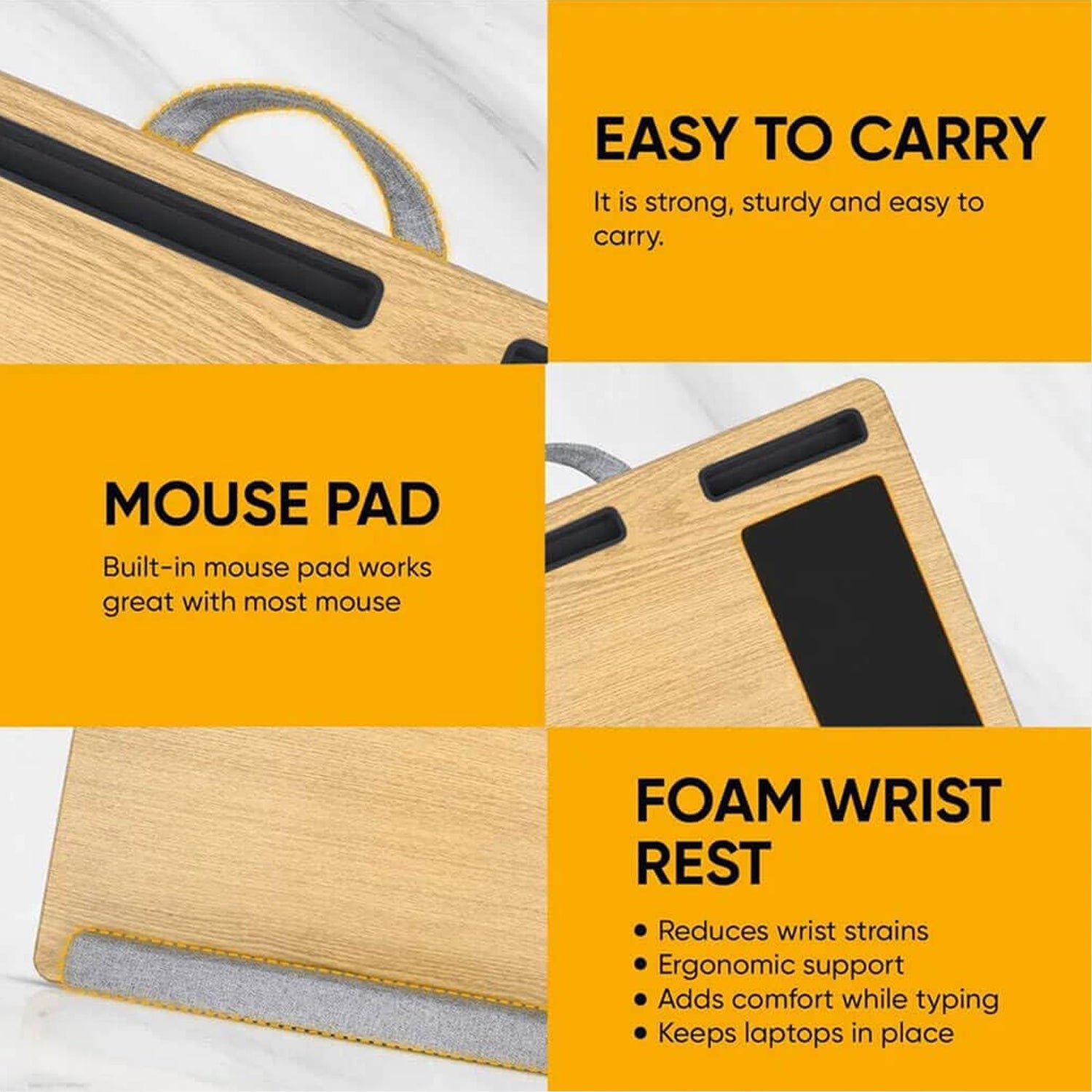 Portable Laptop Table with Mouse Pad (55×35 Cm / 1 Pc)