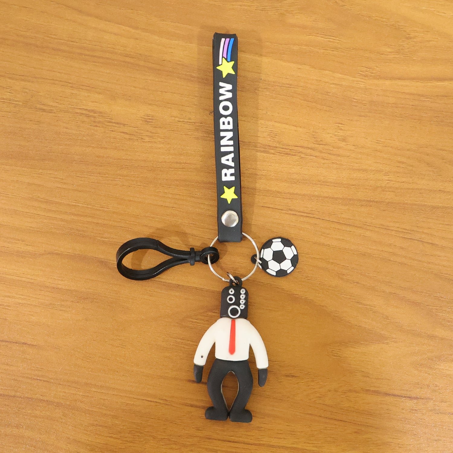 Rainbow Strap Cartoon Football Boy Keychain (1 Pc)