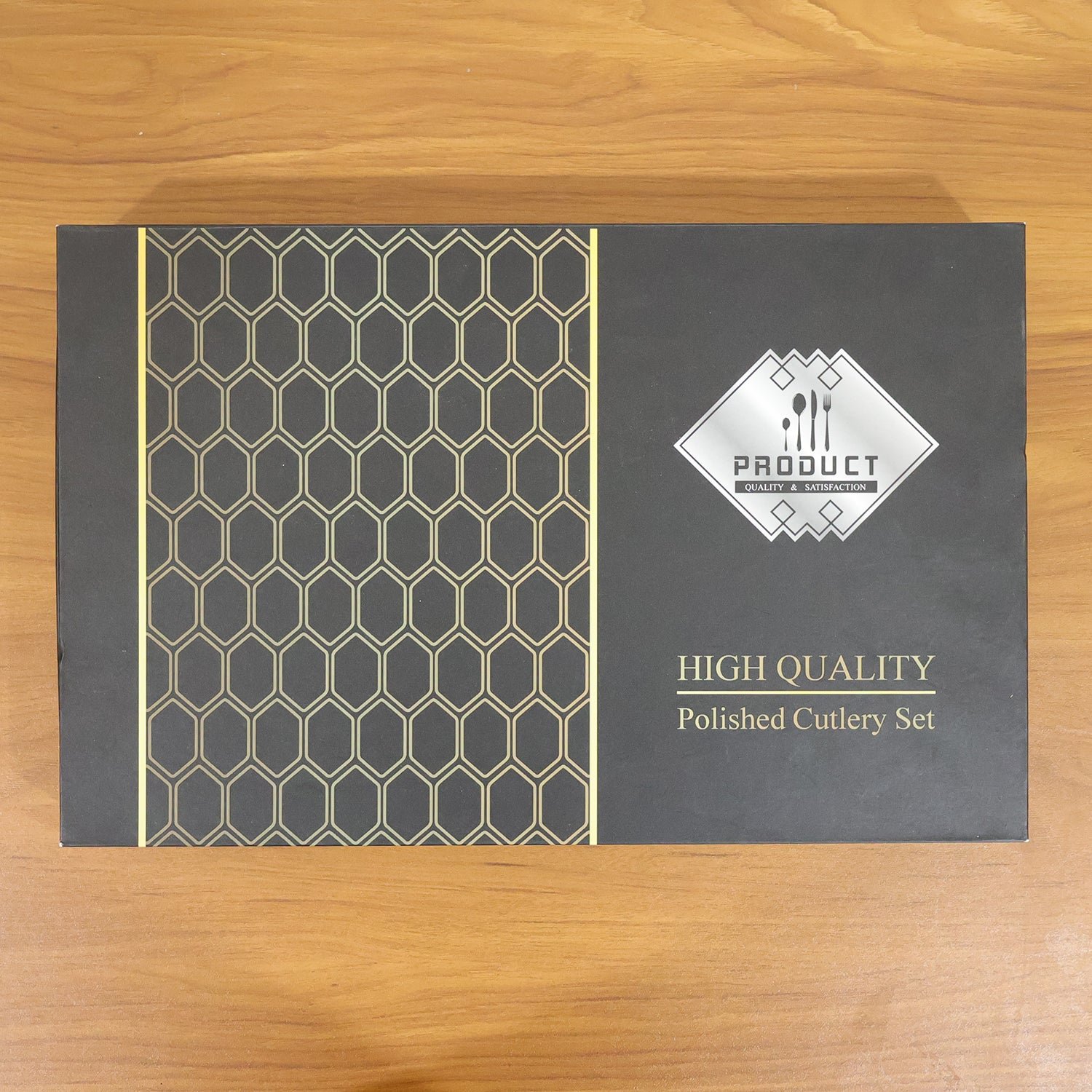 Premium Gold Finish Stainless Steel Cutlery Set with Luxury Gift Box (24 Pc Set)