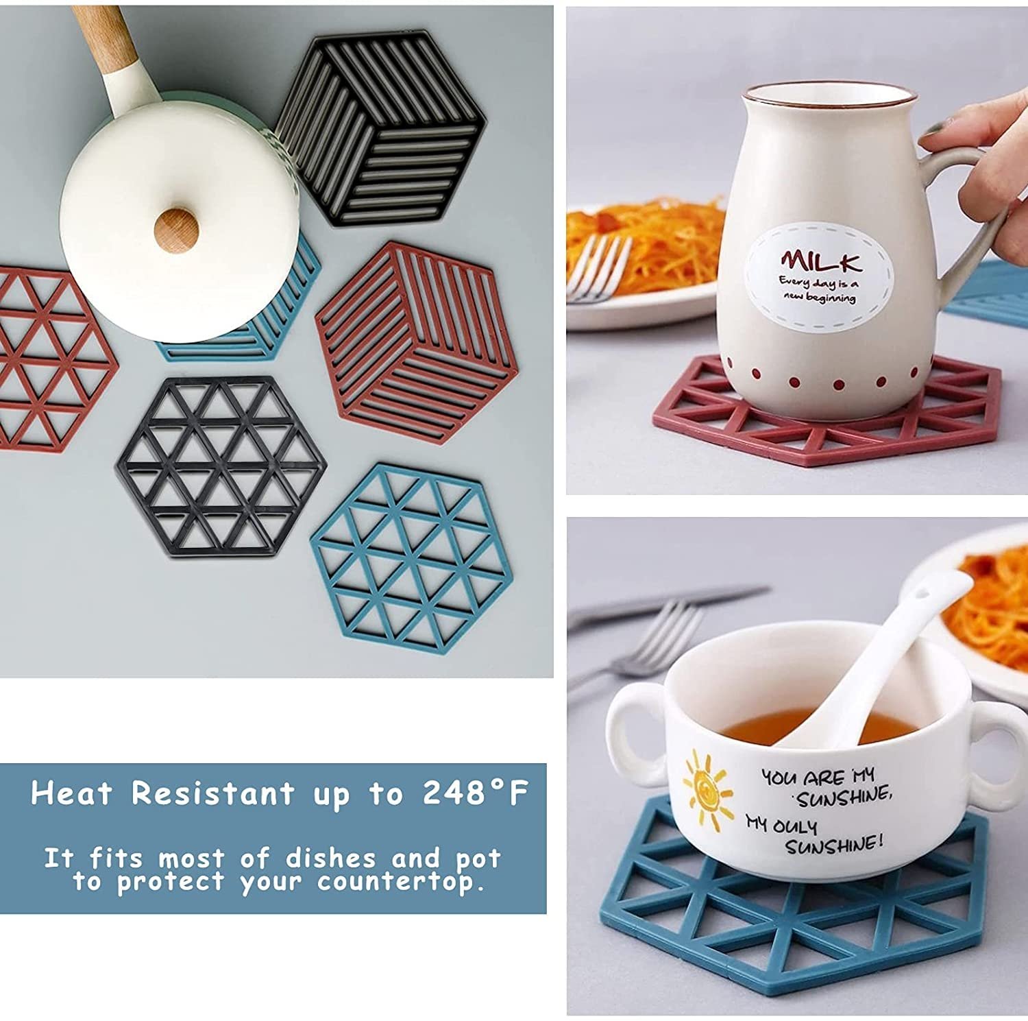 Tea Coaster Non-Slip Placemat High Temperature Insulation Pad Hollow Pot Mat