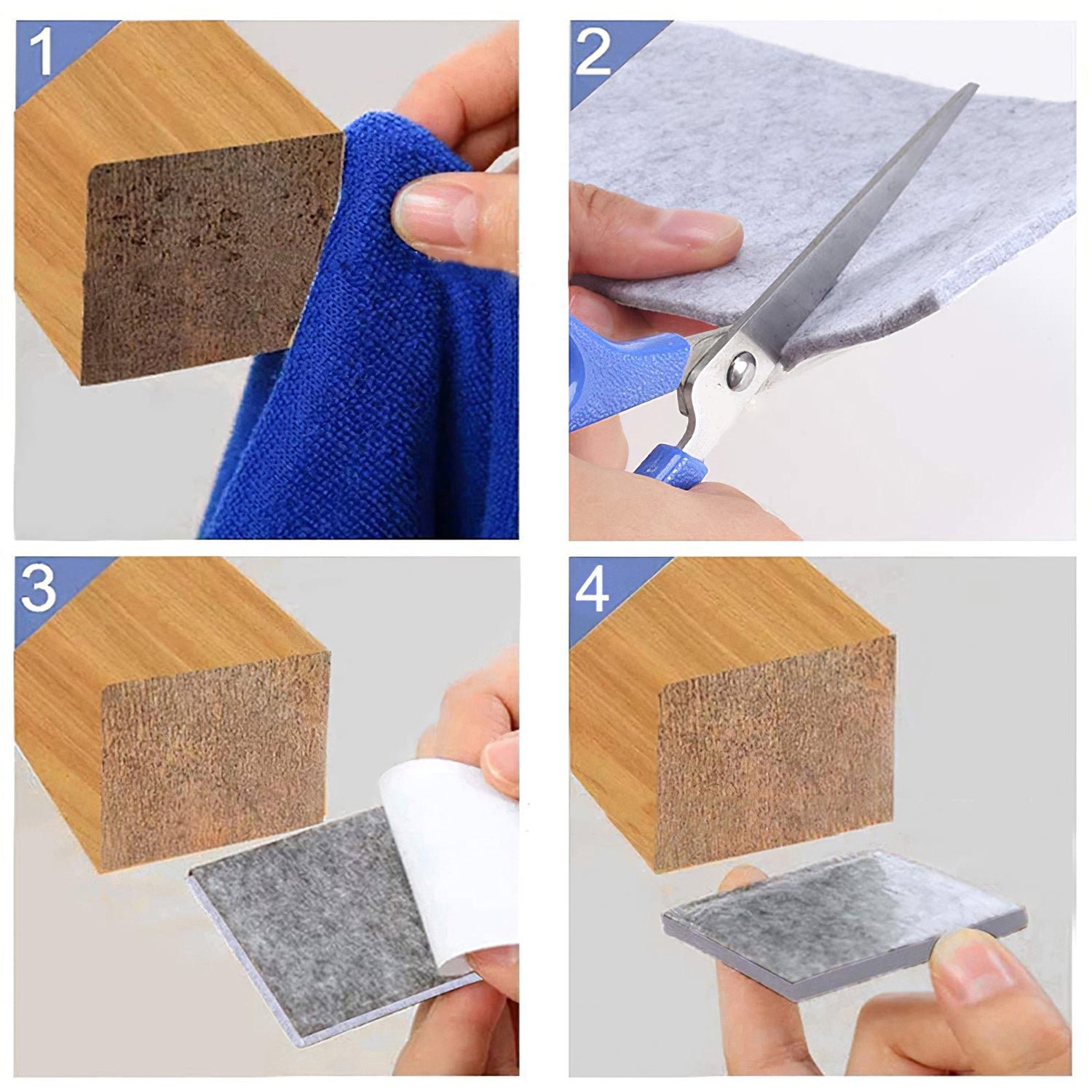 4-Piece Square Felt Furniture Floor Protector Pads
