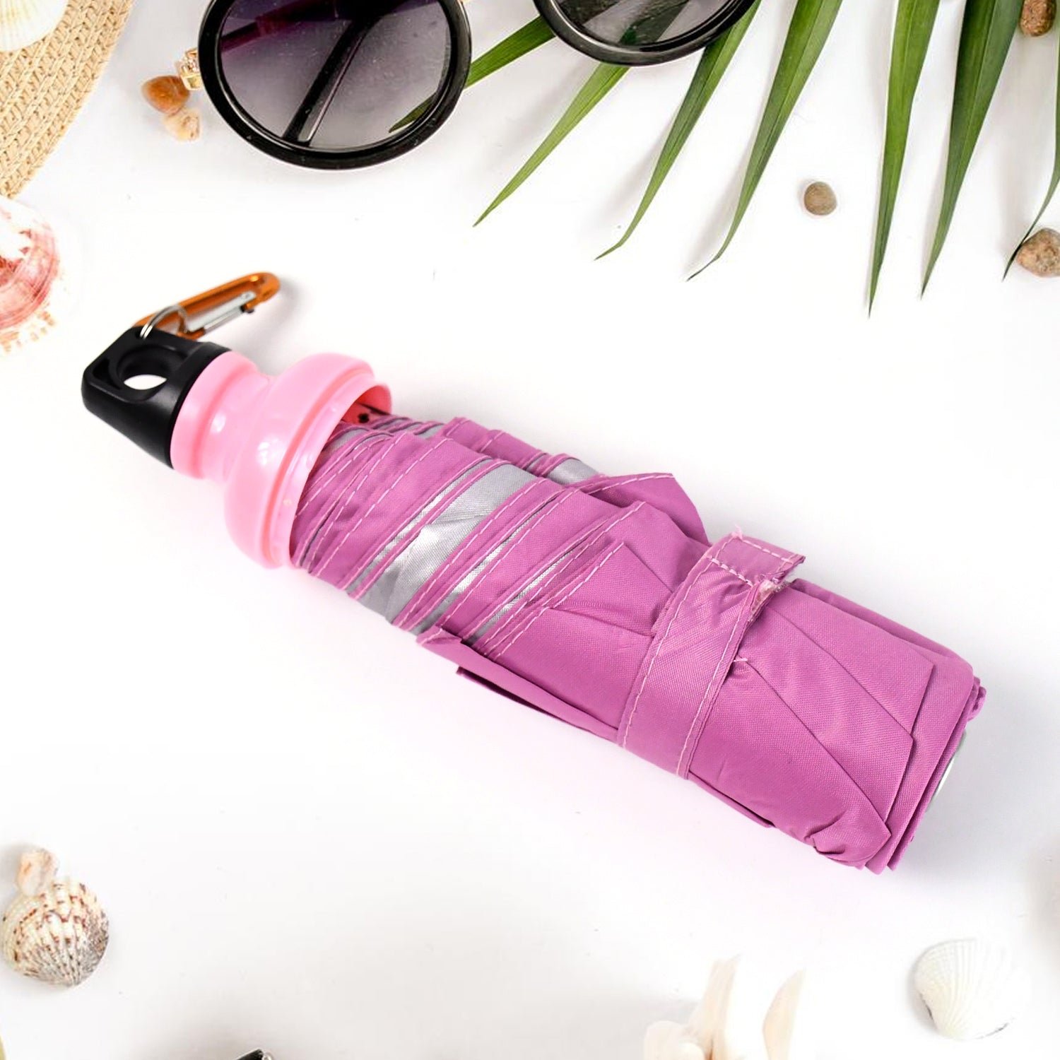 4 Fold Foldable Bottle Summer Umbrella for On-the-Go (1 Pc / Mix Color)
