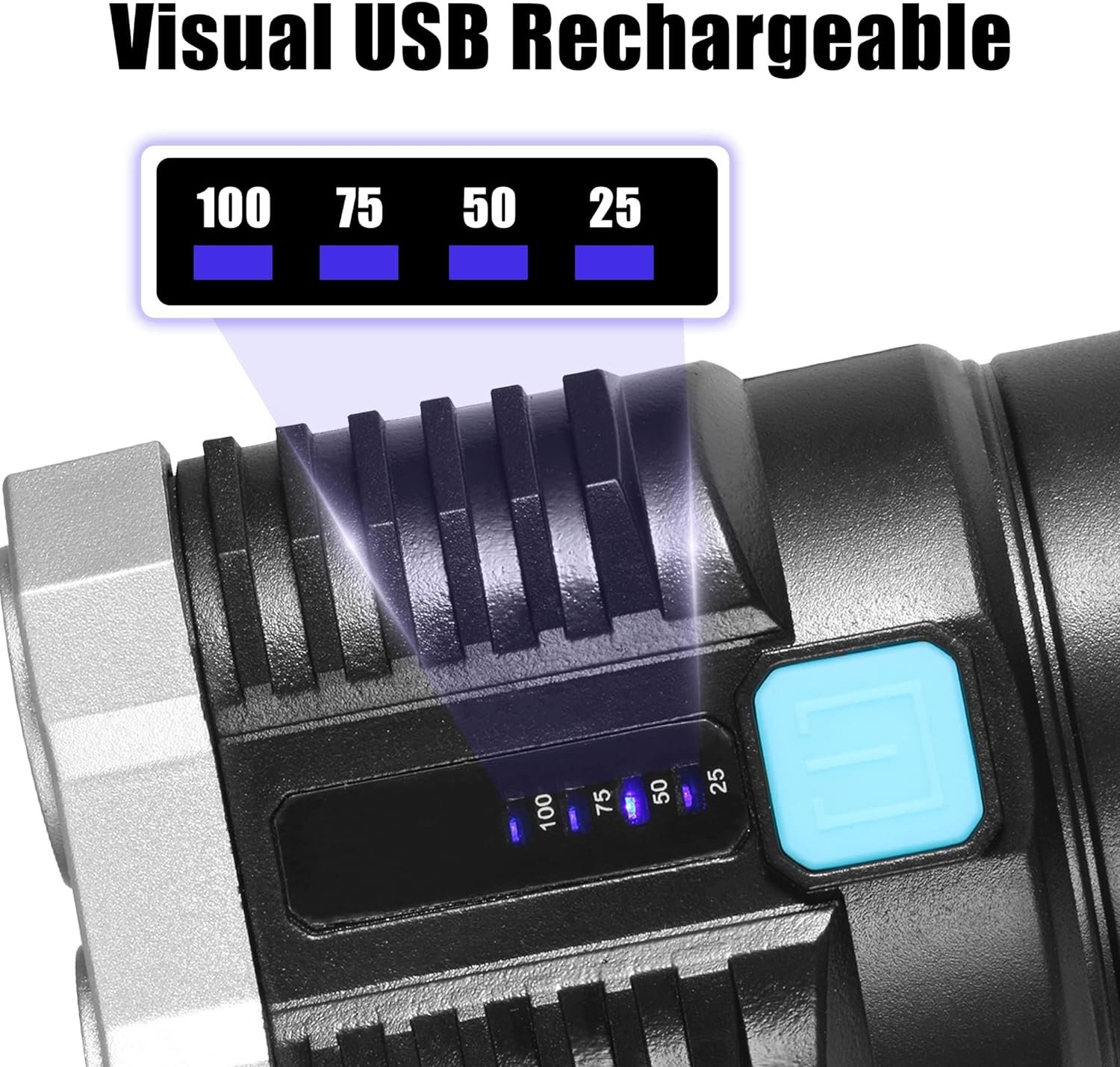 Rechargeable 4-LED Torch Light with 800 Lumens for Outdoor Use