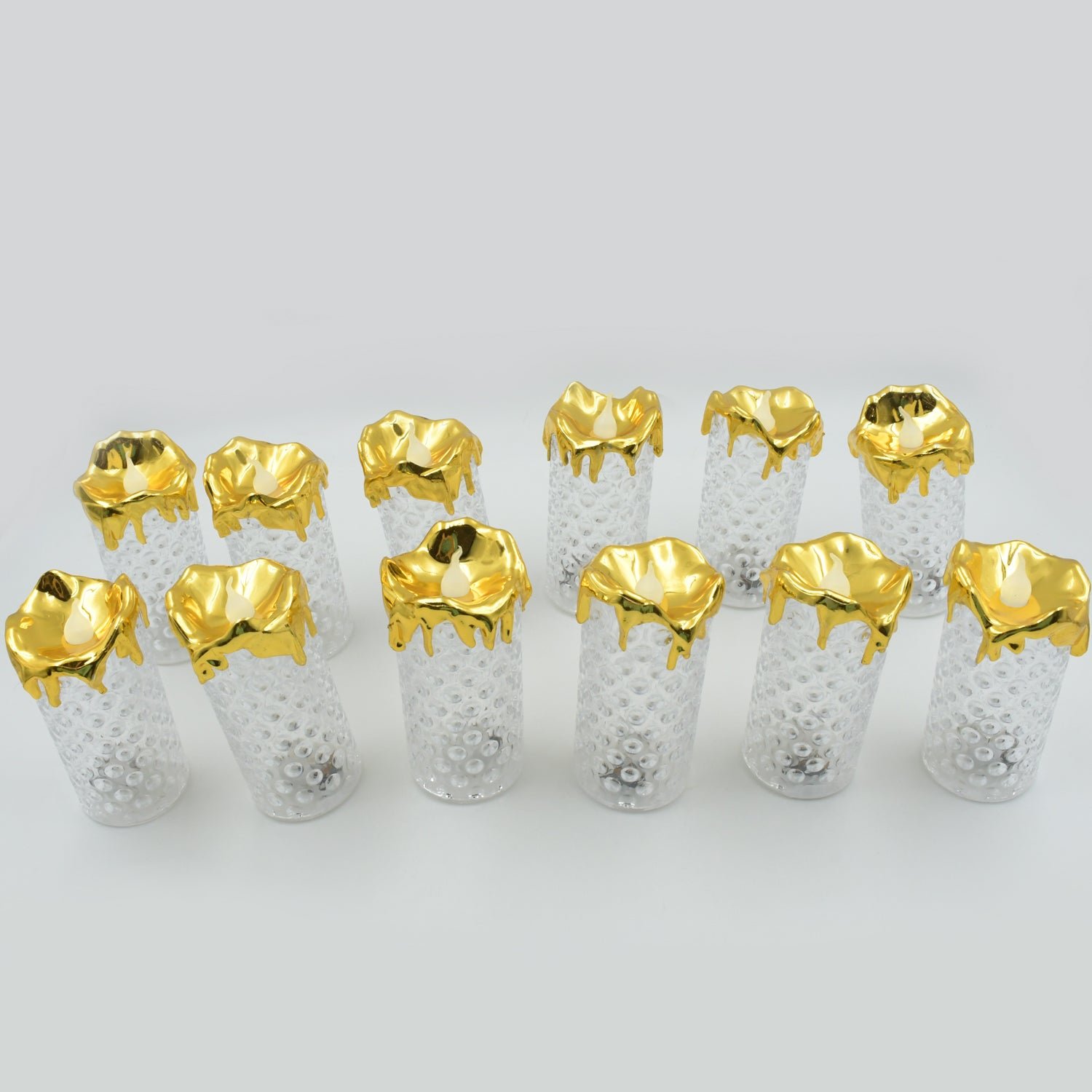 Gold LED Flameless Candles for Decor & Gifting, Diwali (12 Pc MOQ)