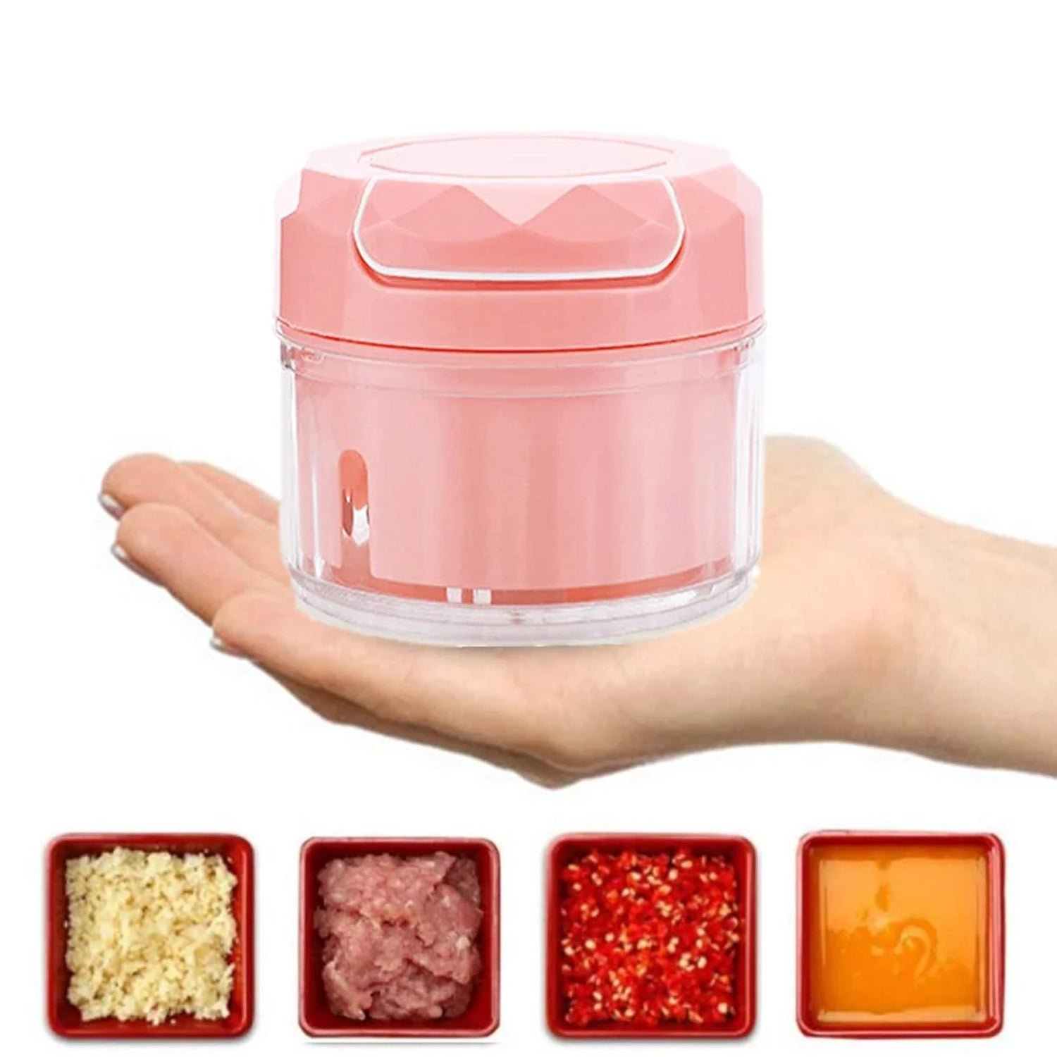 Manual Mini Food Processor Vegetable Chopper Hand Pull String Onion Chopper (1 Pc)