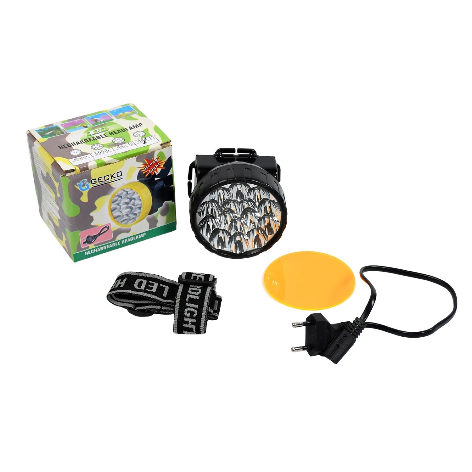 Head Lamp 15 Led Long Range Rechargeable  Lamp Use For Camping, Hiking