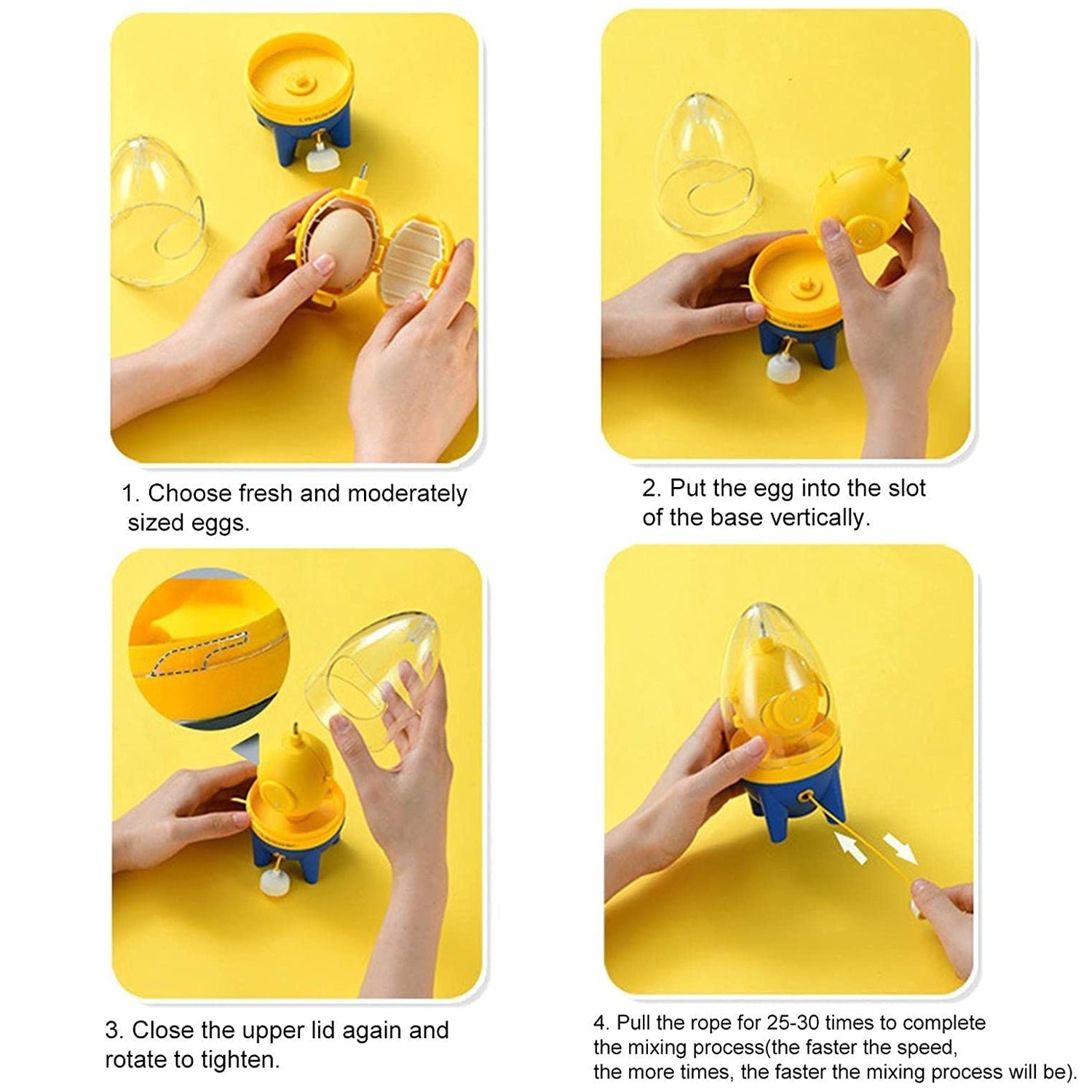 Manual Golden Egg Puller Scrambler White Yolk Mixer Kitchen Tool