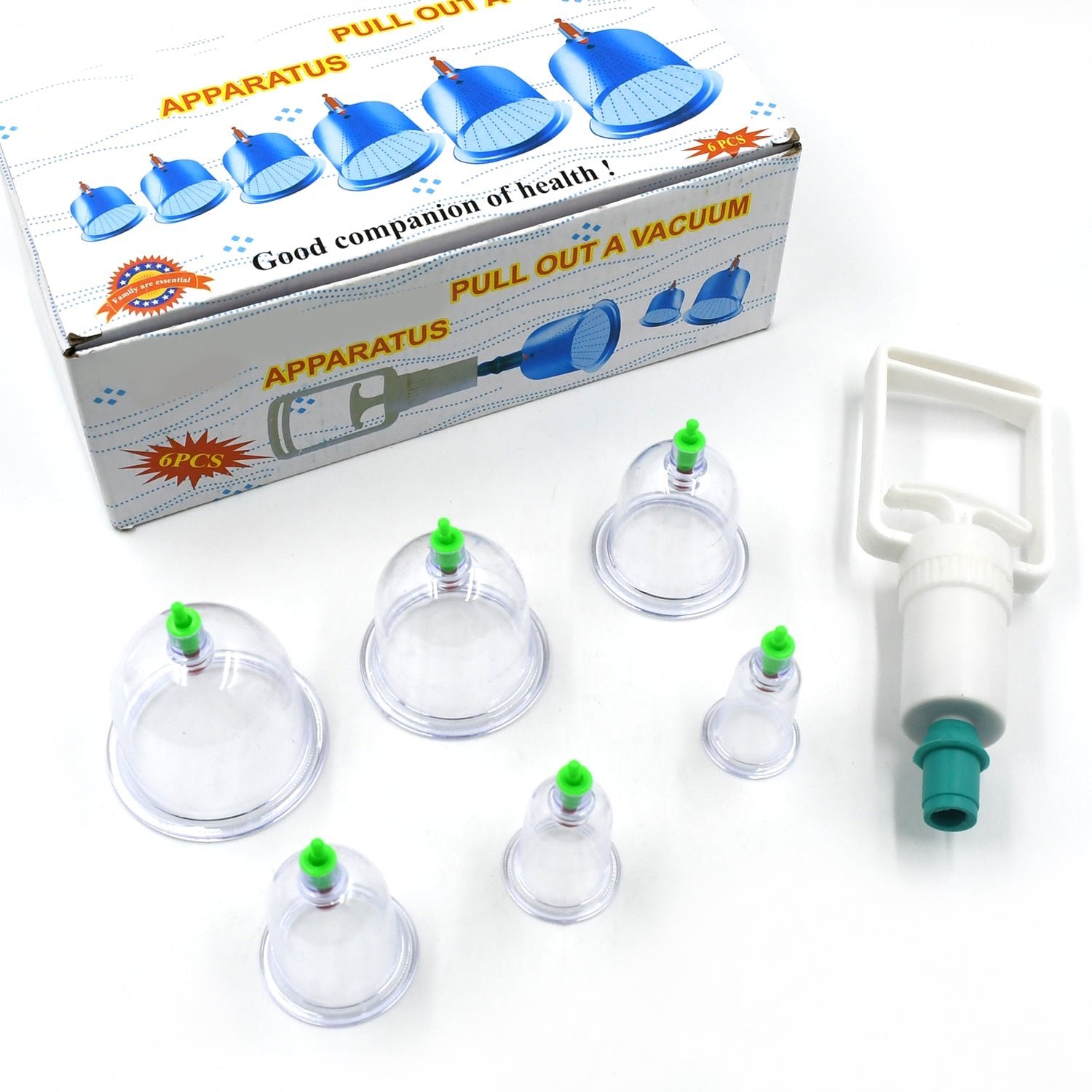 Vacuum Cupping Set – 6 Pc Massage Therapy Suction Kit for Relaxation