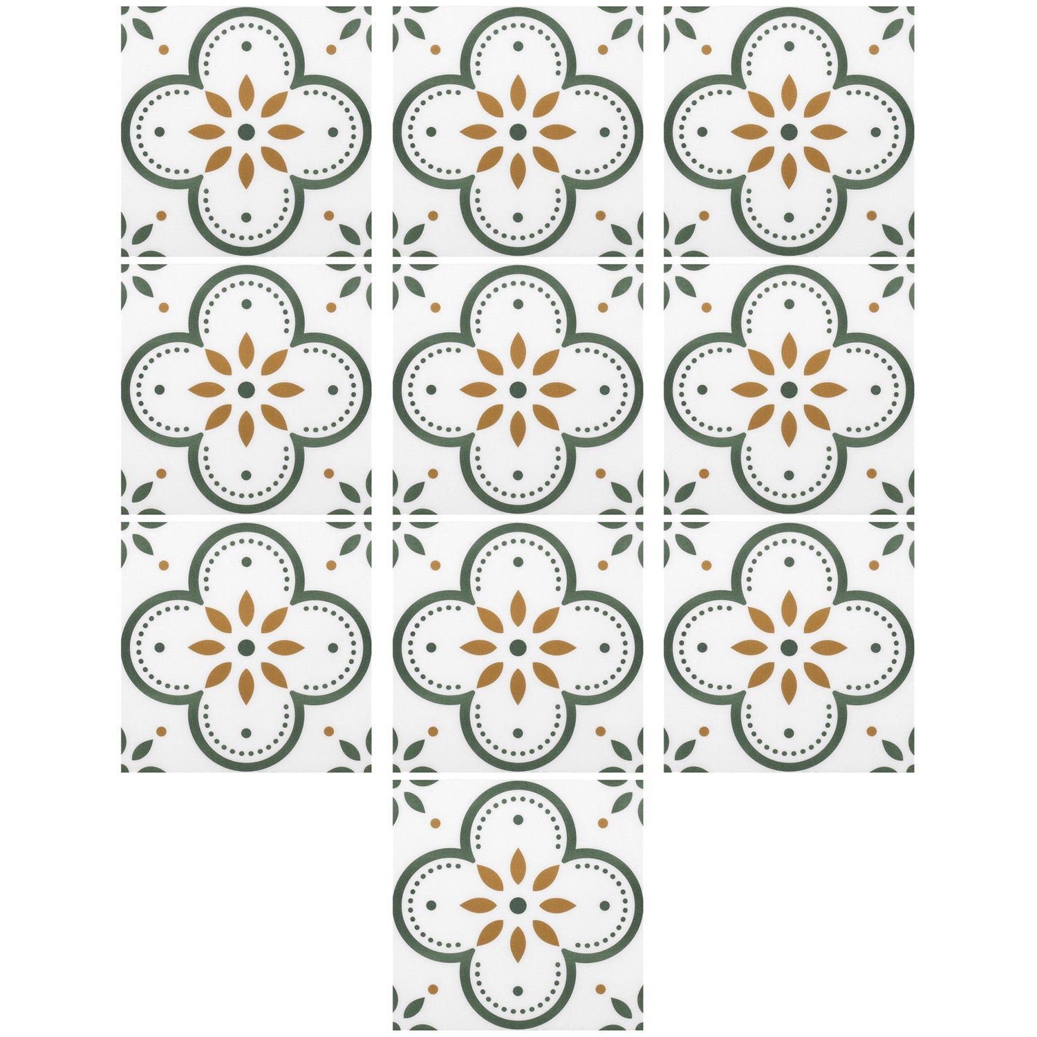 Peel & Stick 8×8 Inch Floor Tiles for Kitchen & Bathroom (10 Pc Set)