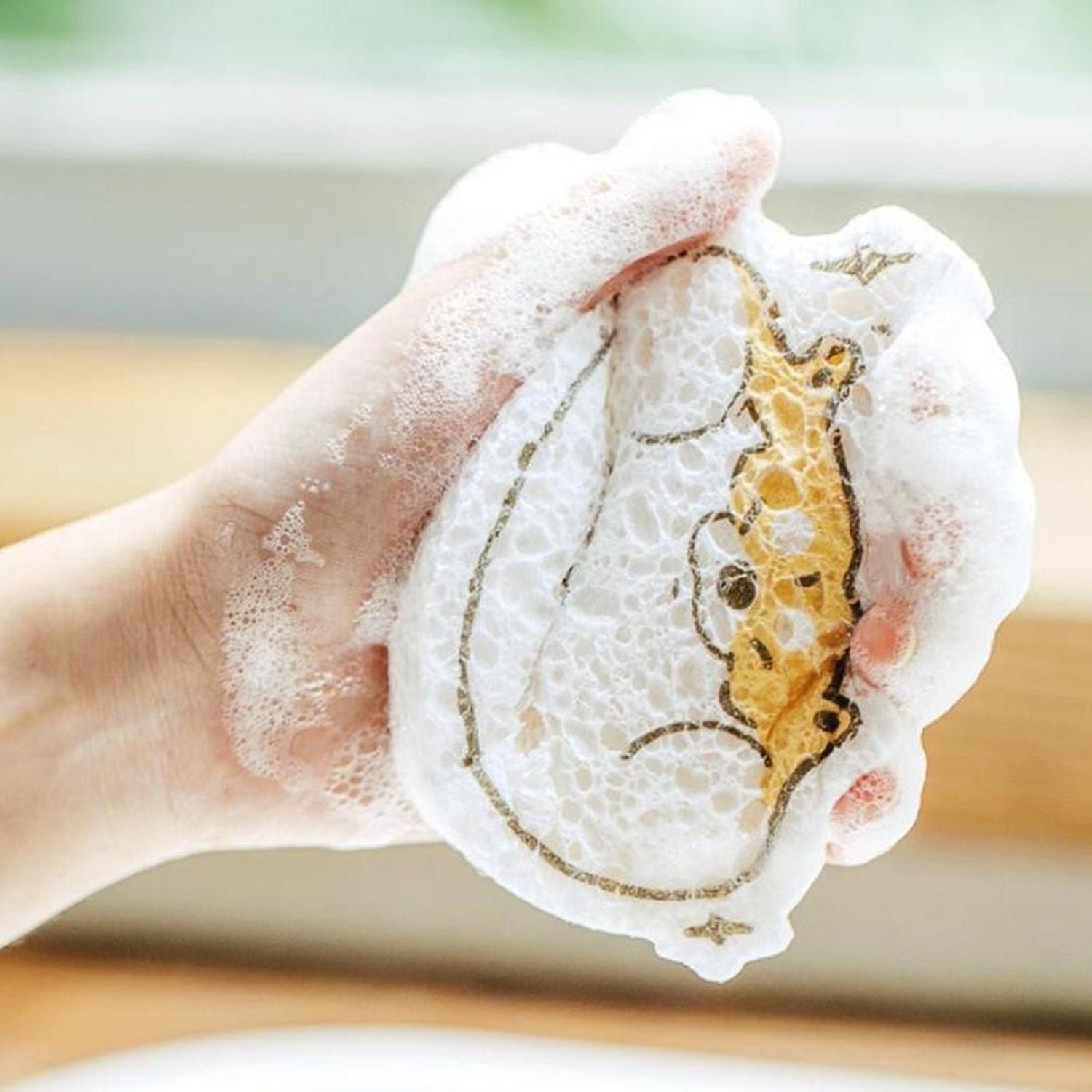 Cartoon Wood Pulp Sponge for Dishwashing  Absorbent Cleaning Pad