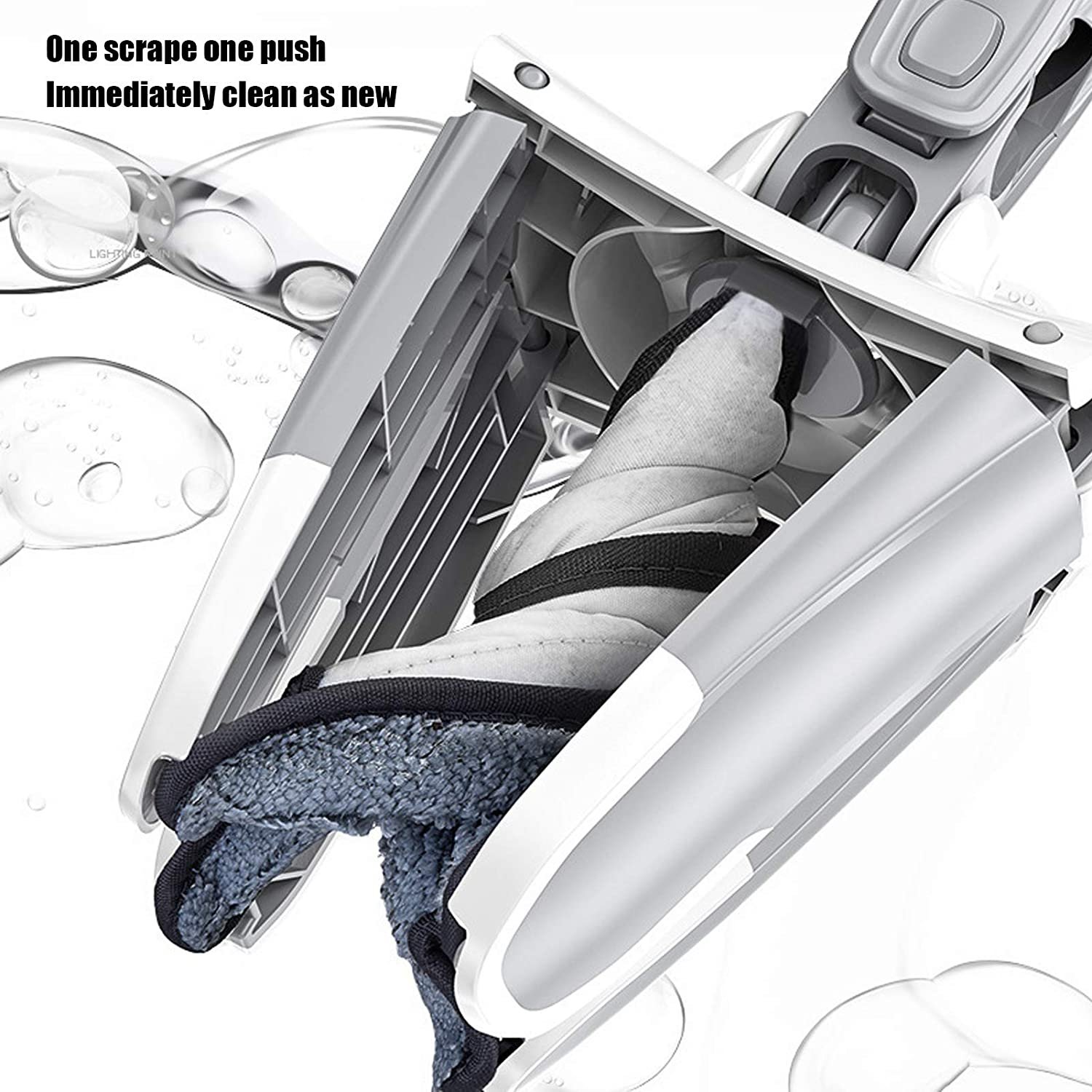 X-Shape Hands-Free Squeeze Microfiber Floor Mop for Home Cleaning