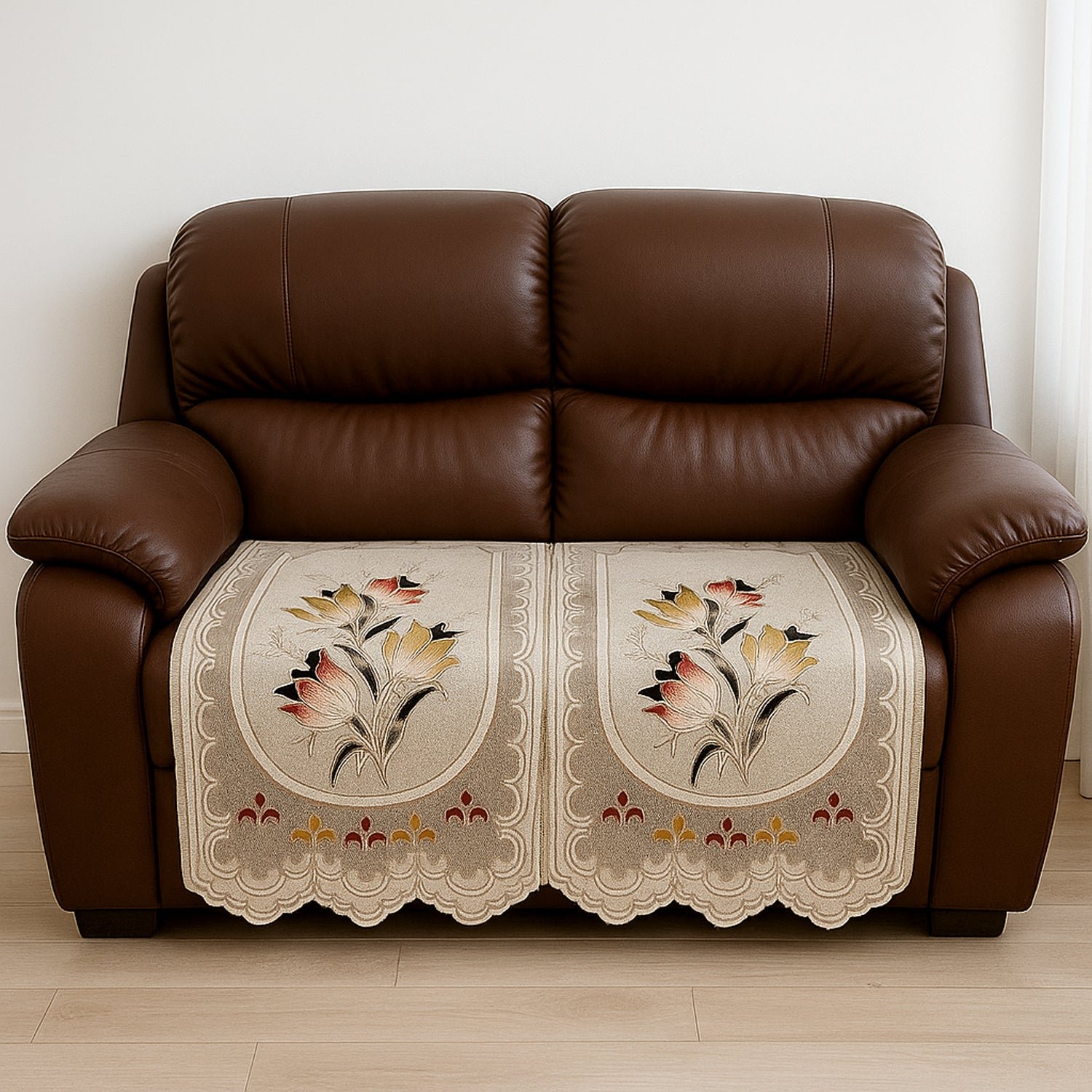 Floral Sofa Protector Runner - (1 Pc / 220x27 Inch)