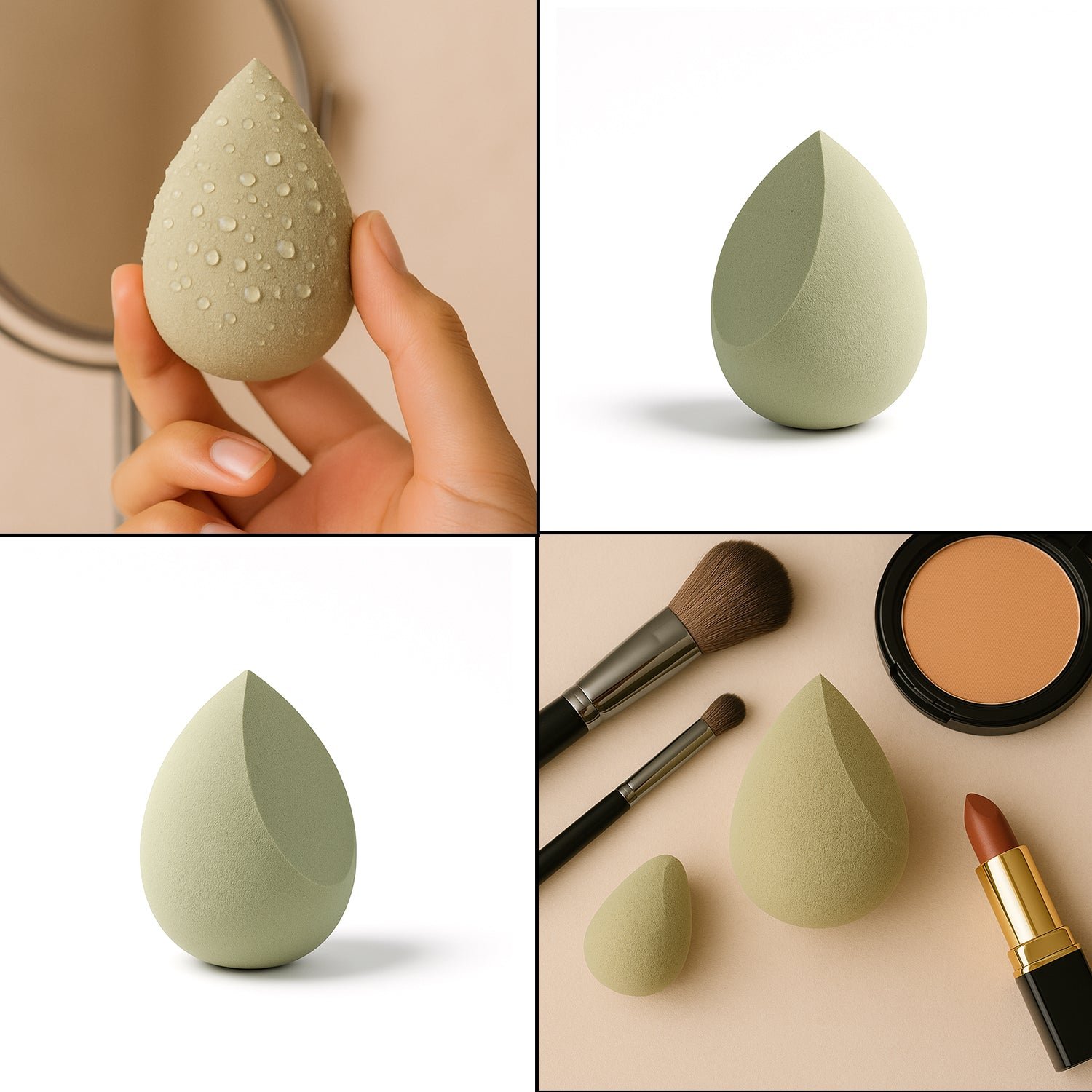Makeup Sponge blending liquid Foundations, Powders, and Creams (Multicolor / 1 Pc)
