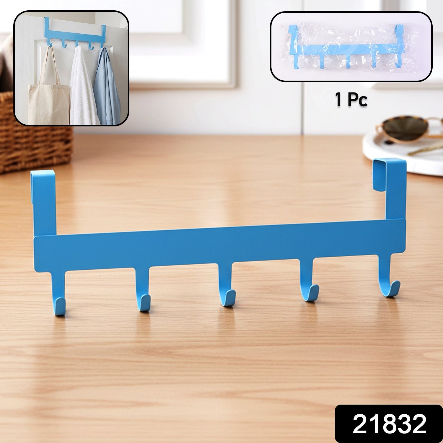 Multi Metal 5 Hook Hanging Rack (1 Pc)