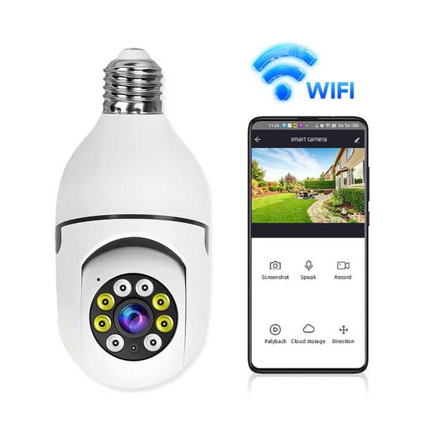 V380 Pro Fisheye 360 Degree Panoramic Wireless WiFi IP CCTV Security (Pack of 1)