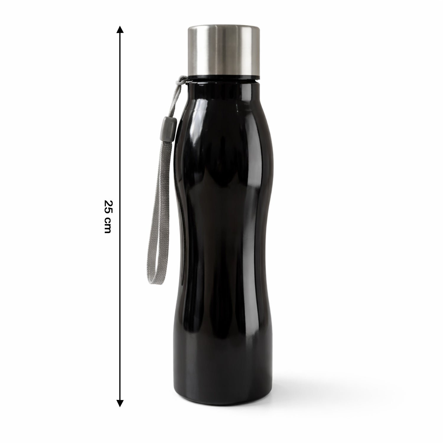 Stainless Steel Water Bottle with Carry Strap 600 ML