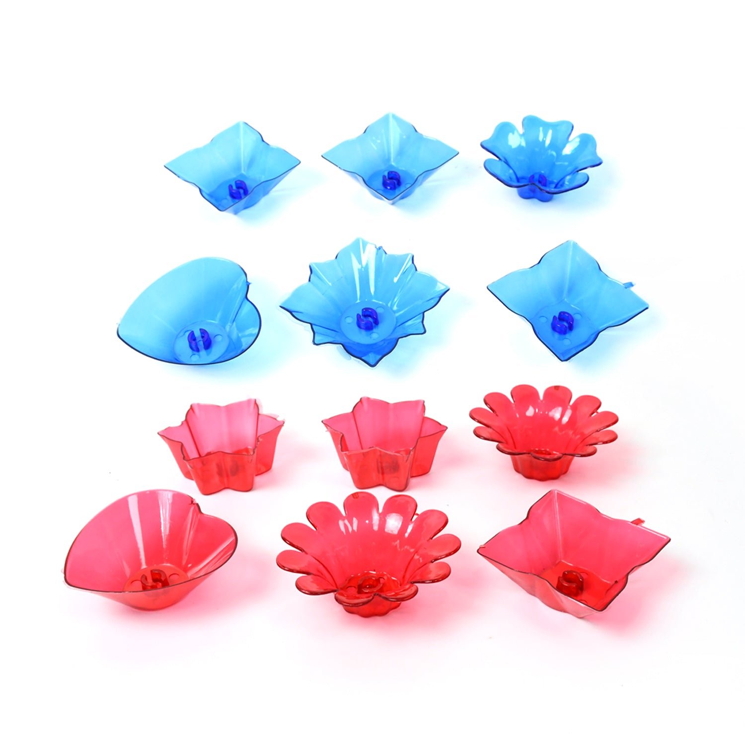 Reflection Diya Combo Plastic Candle Cup with Multi Shape, Diwali (12 Pcs Set)