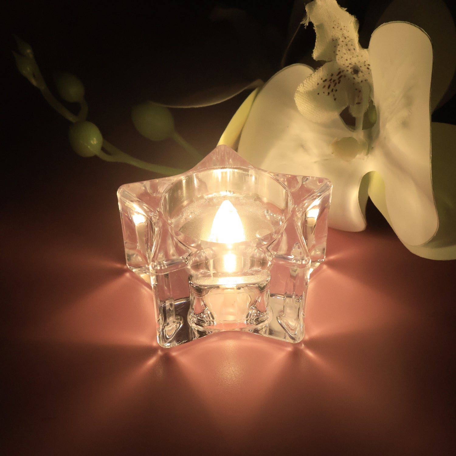 Set of 12 LED Crystal-Effect Flameless Smokeless Candles