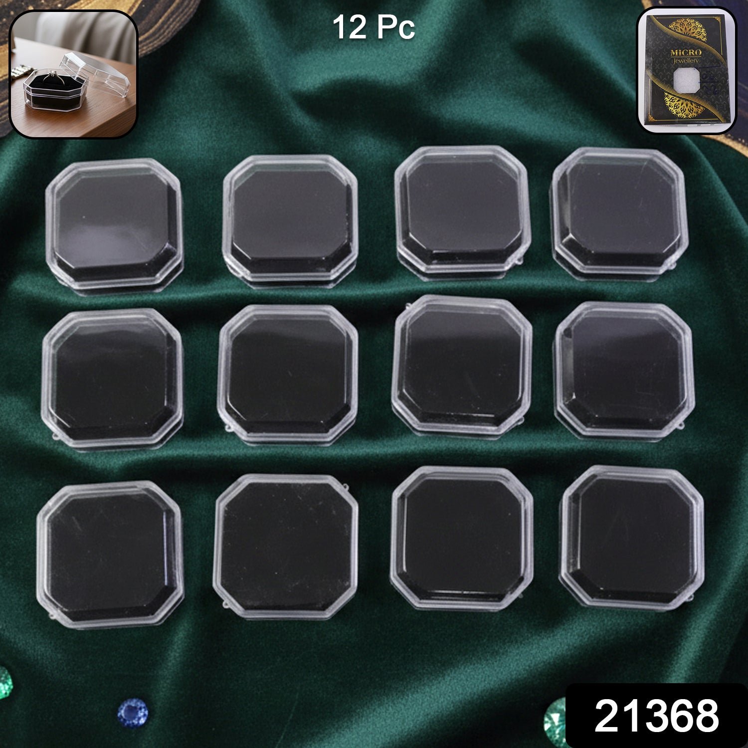 Octagon Jewellery Storage Box for Rings, Earrings & Small Accessories (12 Pc)