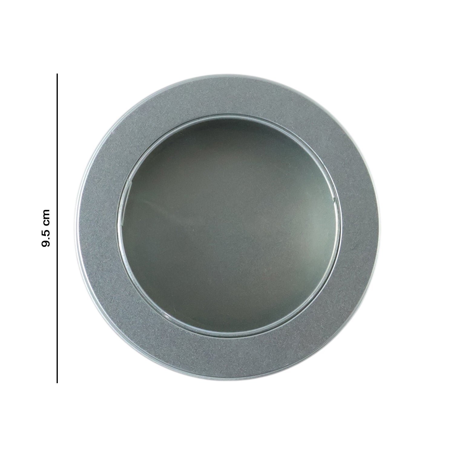 Round Metal Storage Tin Box with Transparent Window Lid (1 Pc, 9.5 x 9.5 Cm)