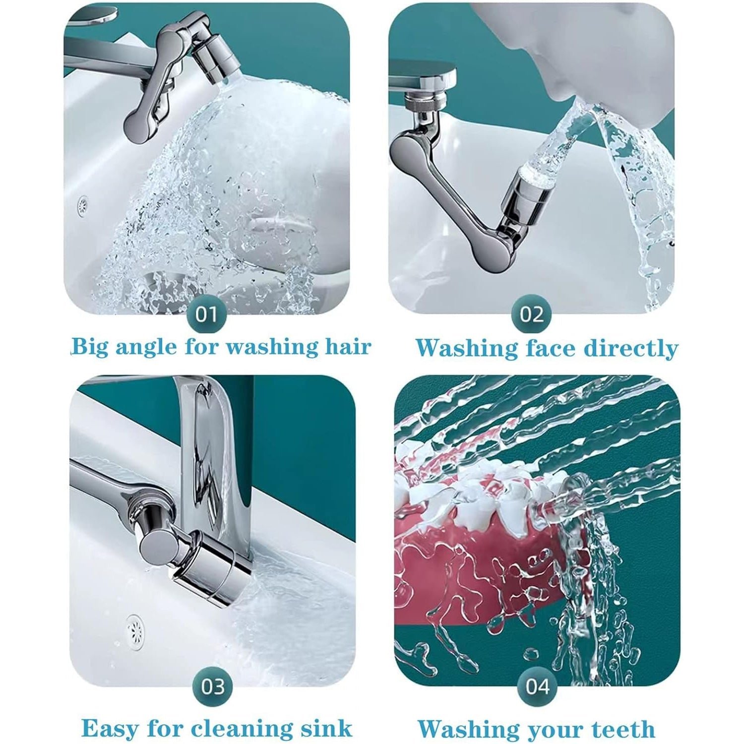 Flexible Faucet Splash Head Extender Aerator, Universal Splash Filter (1 Set)