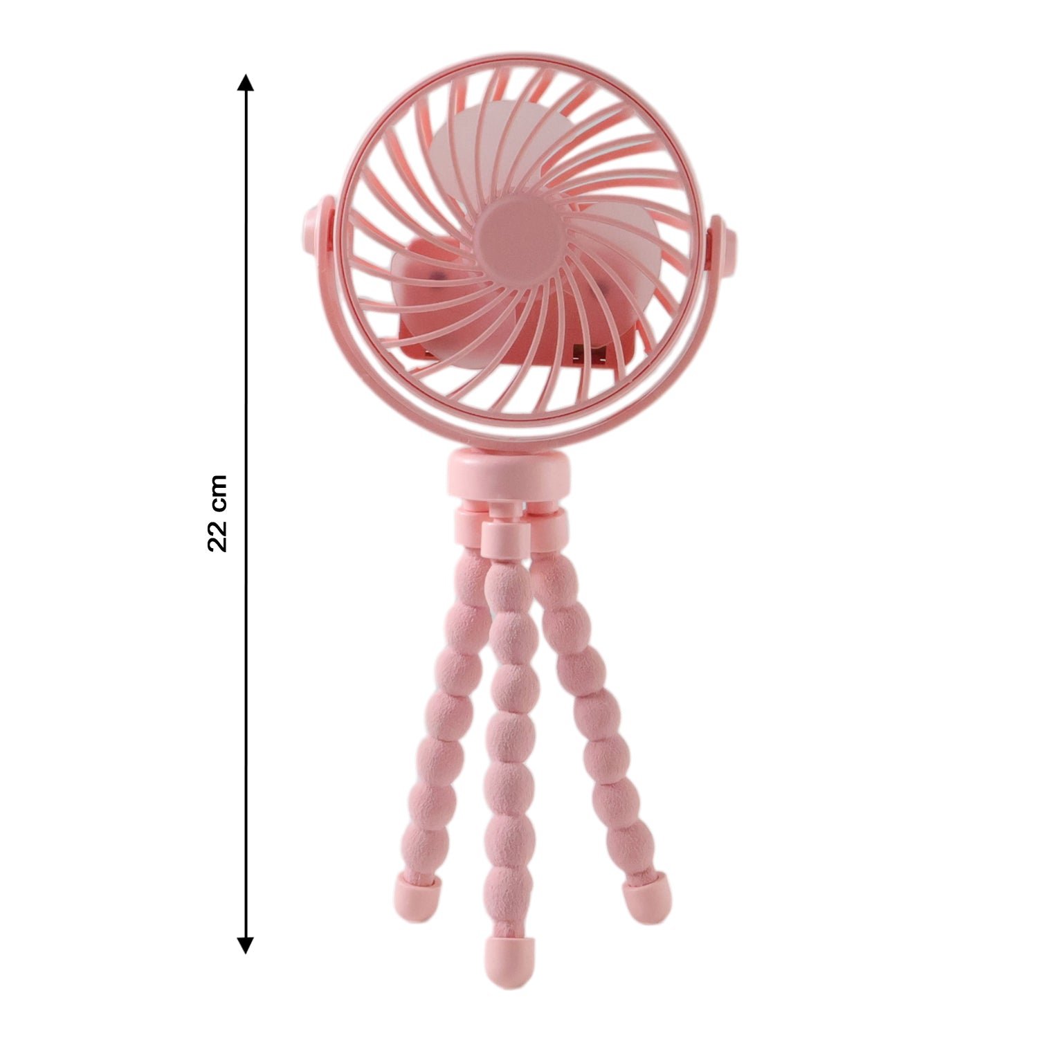 Portable Rechargeable LED Light Fan with Flexible Tripod Stand (1 Pc)