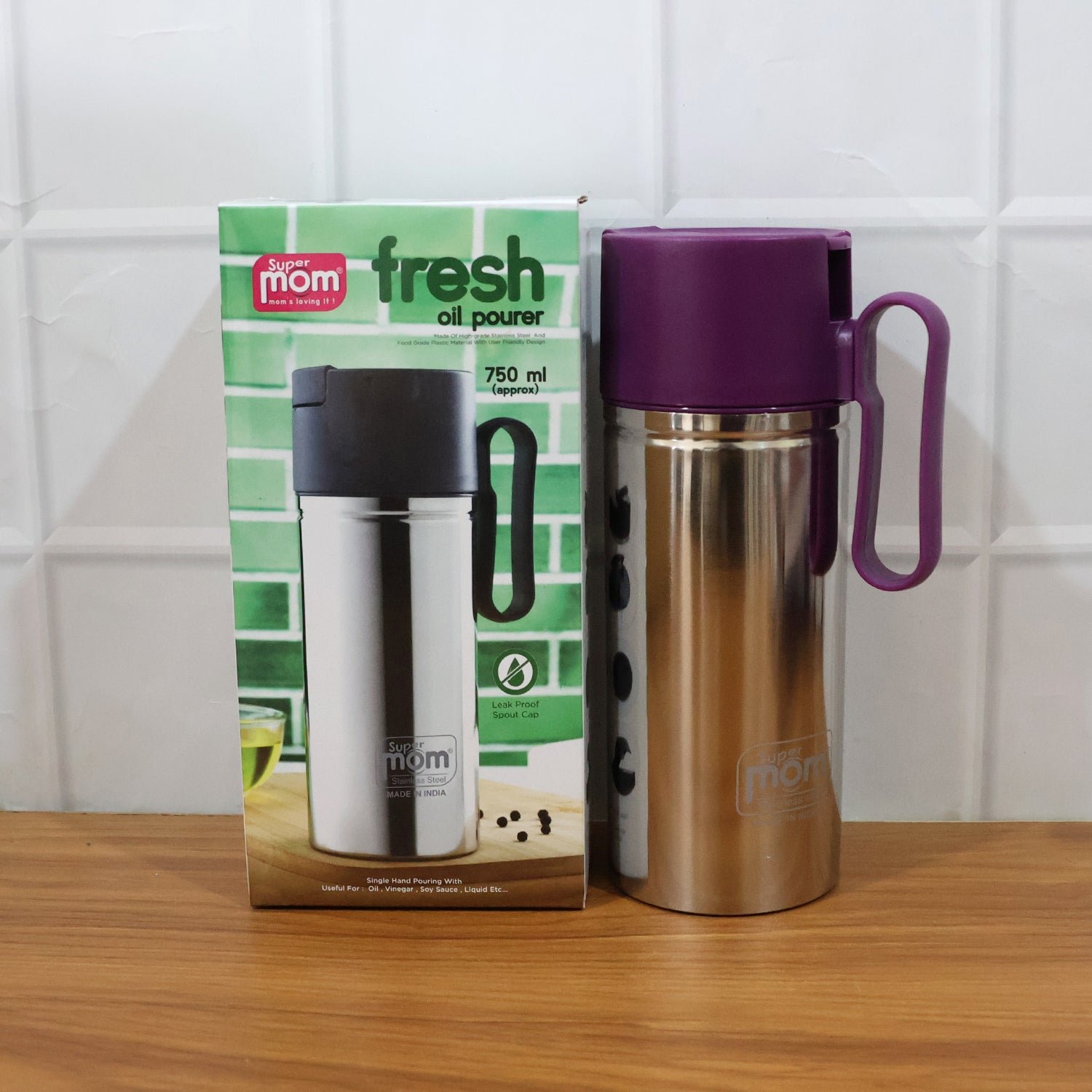 Supermom 750ml Approx. Stainless Steel Oil Pourer (1 Pc)