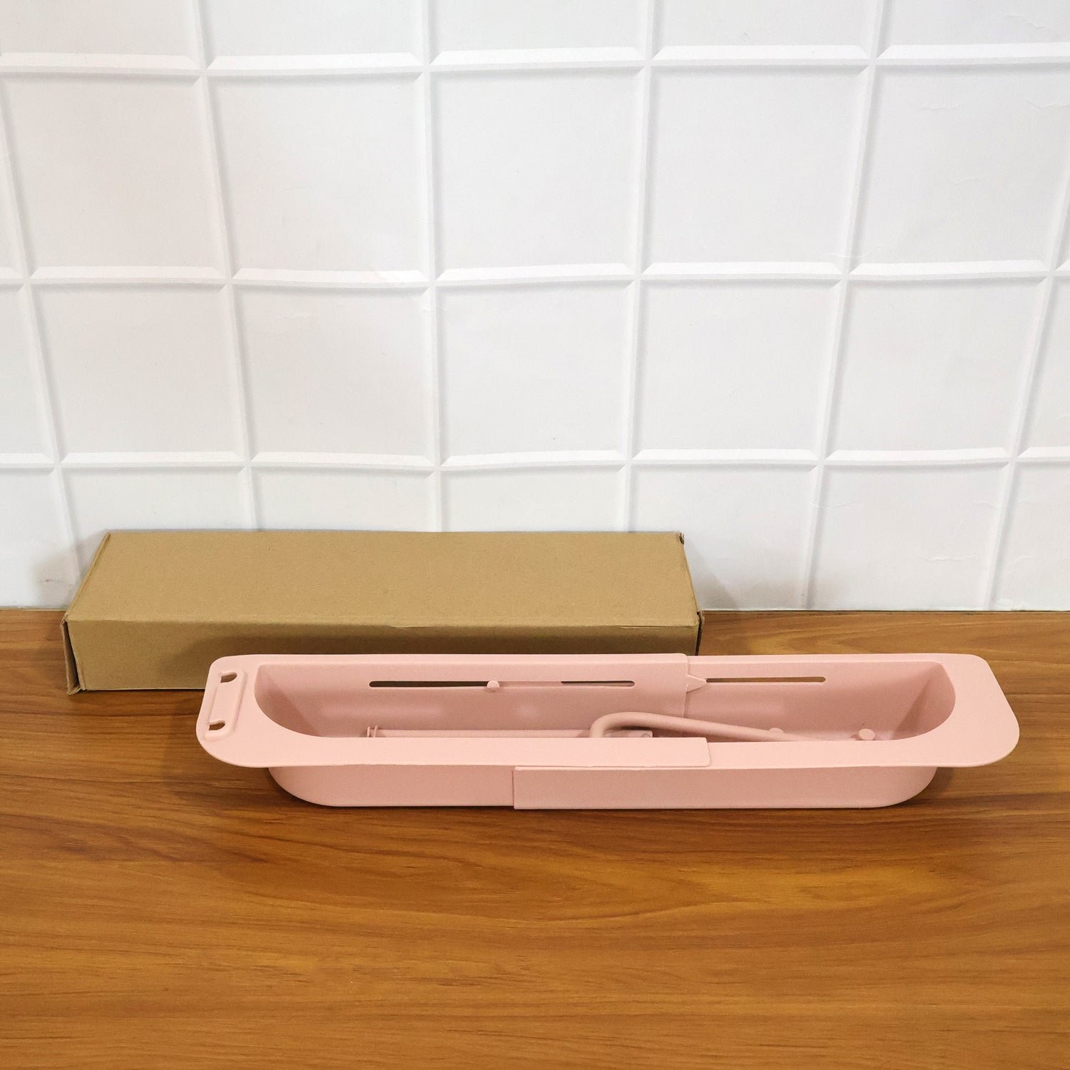 Kitchen Sink Organizer Rack with Towel Holder & Drain Tray (1 Pc)