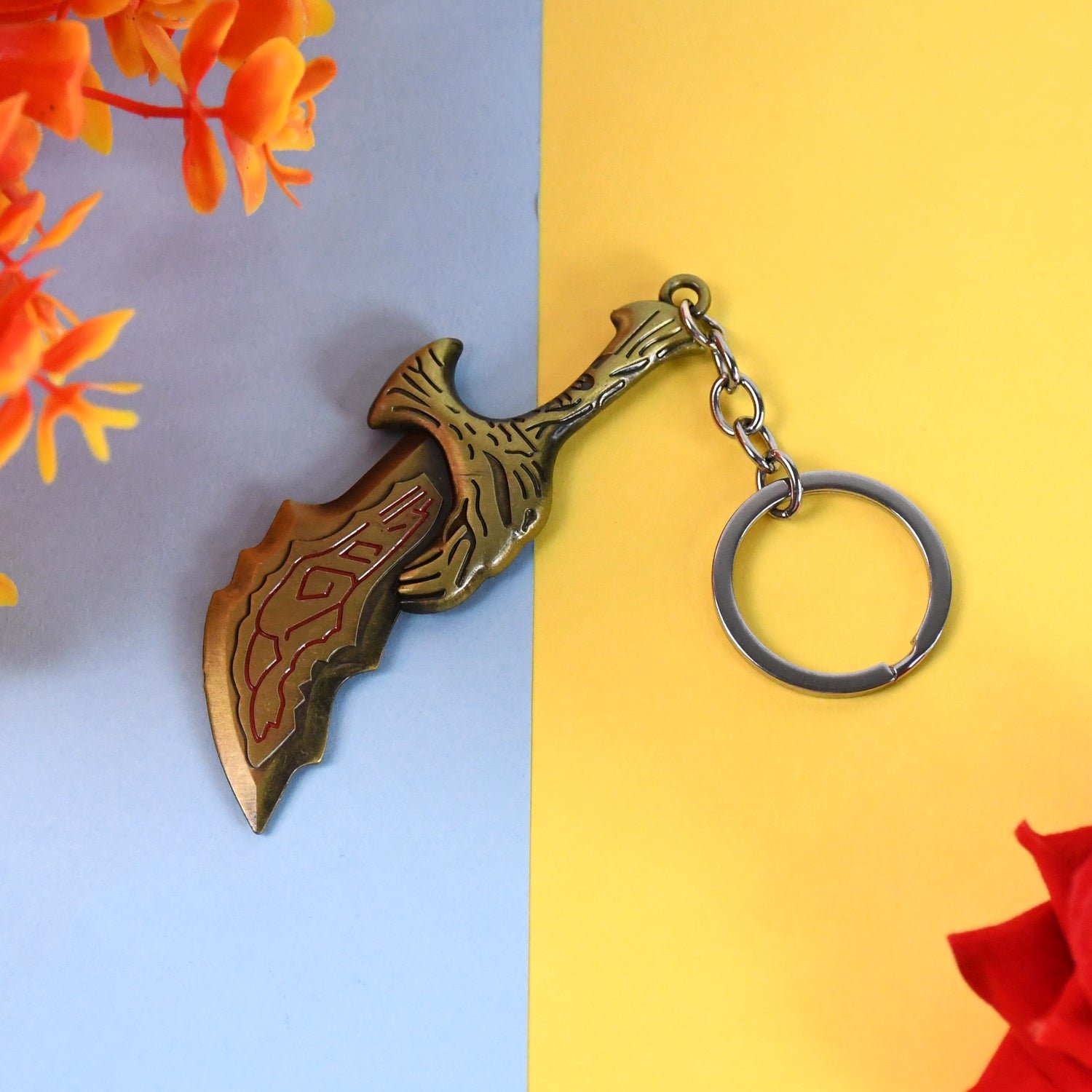 Metal God of War Keychain (1 Pc)