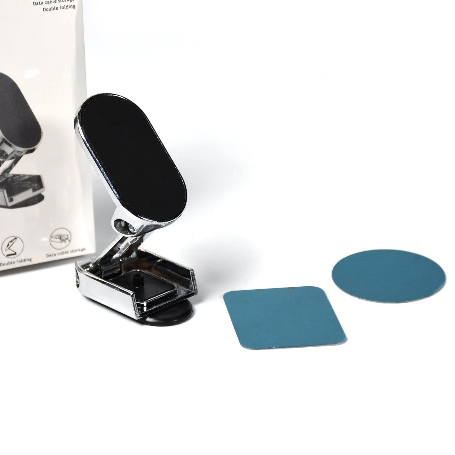 360° Rotating Magnetic Car Phone Holder in Metal (1 Pc, Folding)