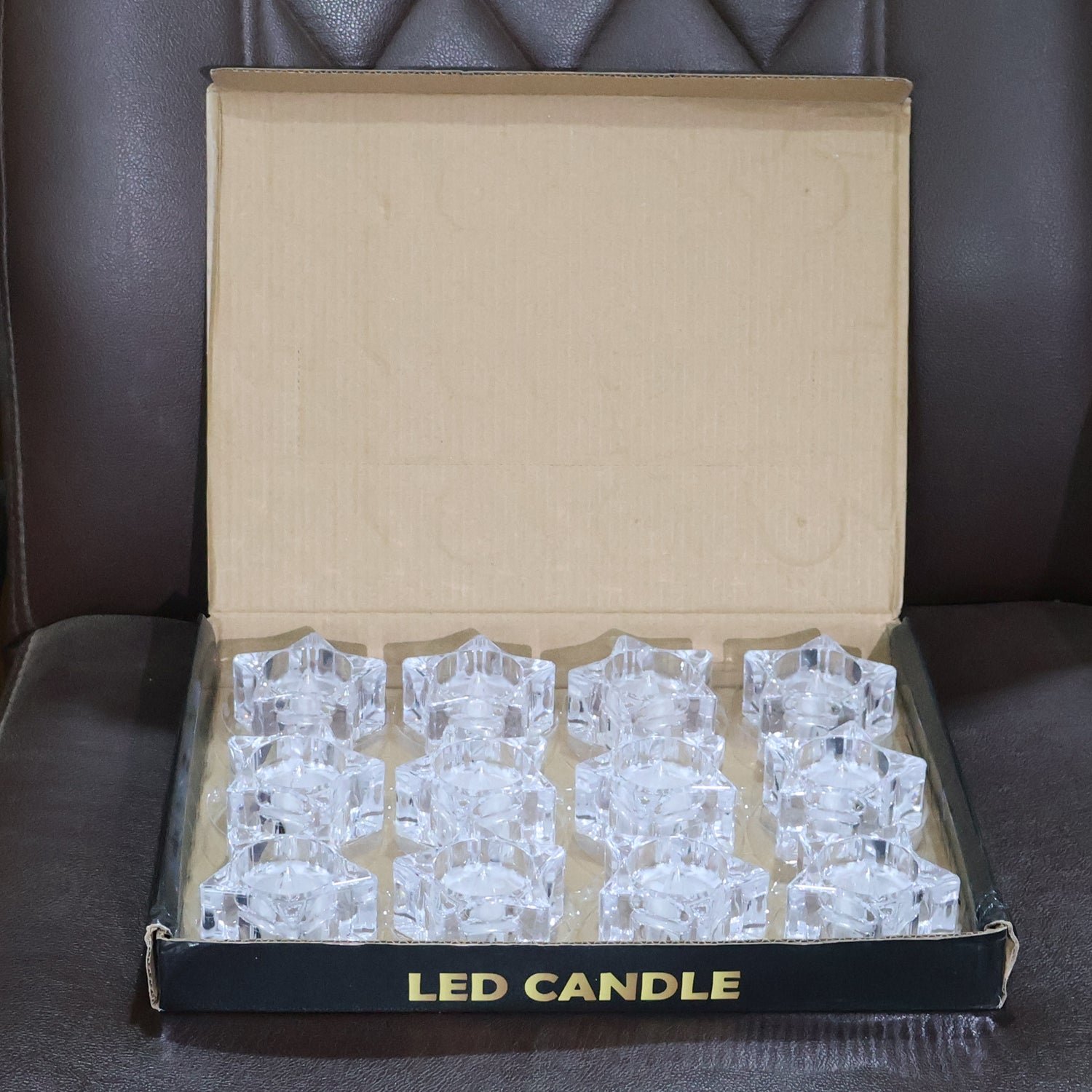 Set of 12 LED Crystal-Effect Flameless Smokeless Candles