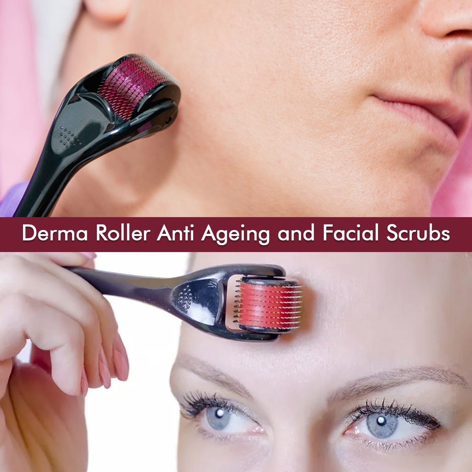 Derma Roller Anti Ageing Facial Scrubs & Polishes Scar Removal Hair Regrowth (0.75mm)