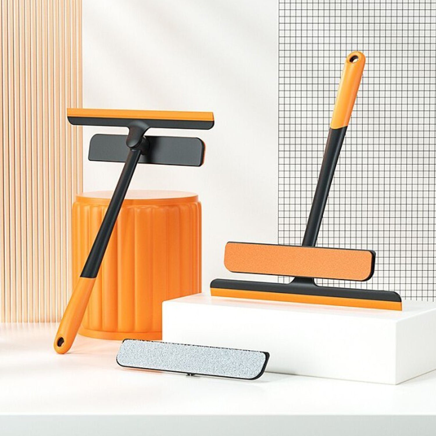 Plastic 3 in 1 Rotatable Double Side Cleaning Brush for Window Mirror Floor