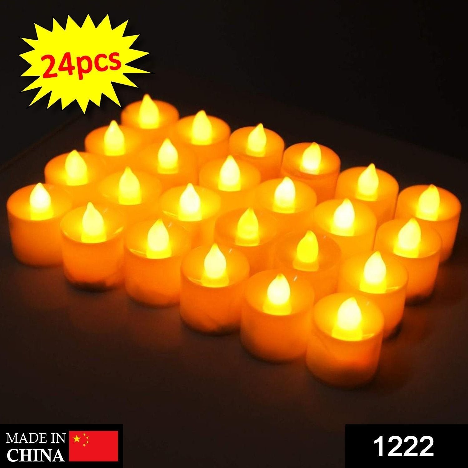 Festival Decorative - LED Tealight Candles, Diwali (White, 24 Pcs)