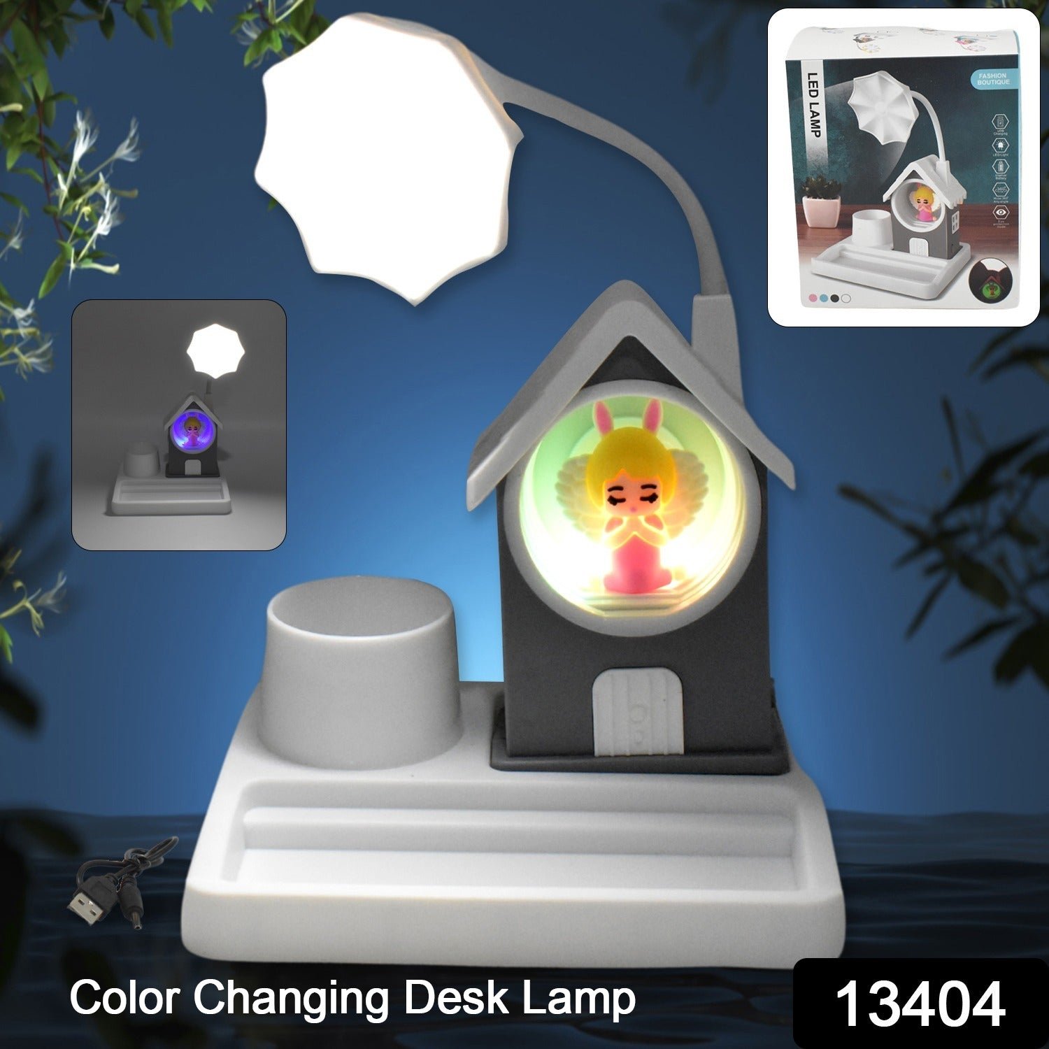 Cute Cartoon Home Design LED Desk Light with Plastic Base, Multi-Color (1 Pc)