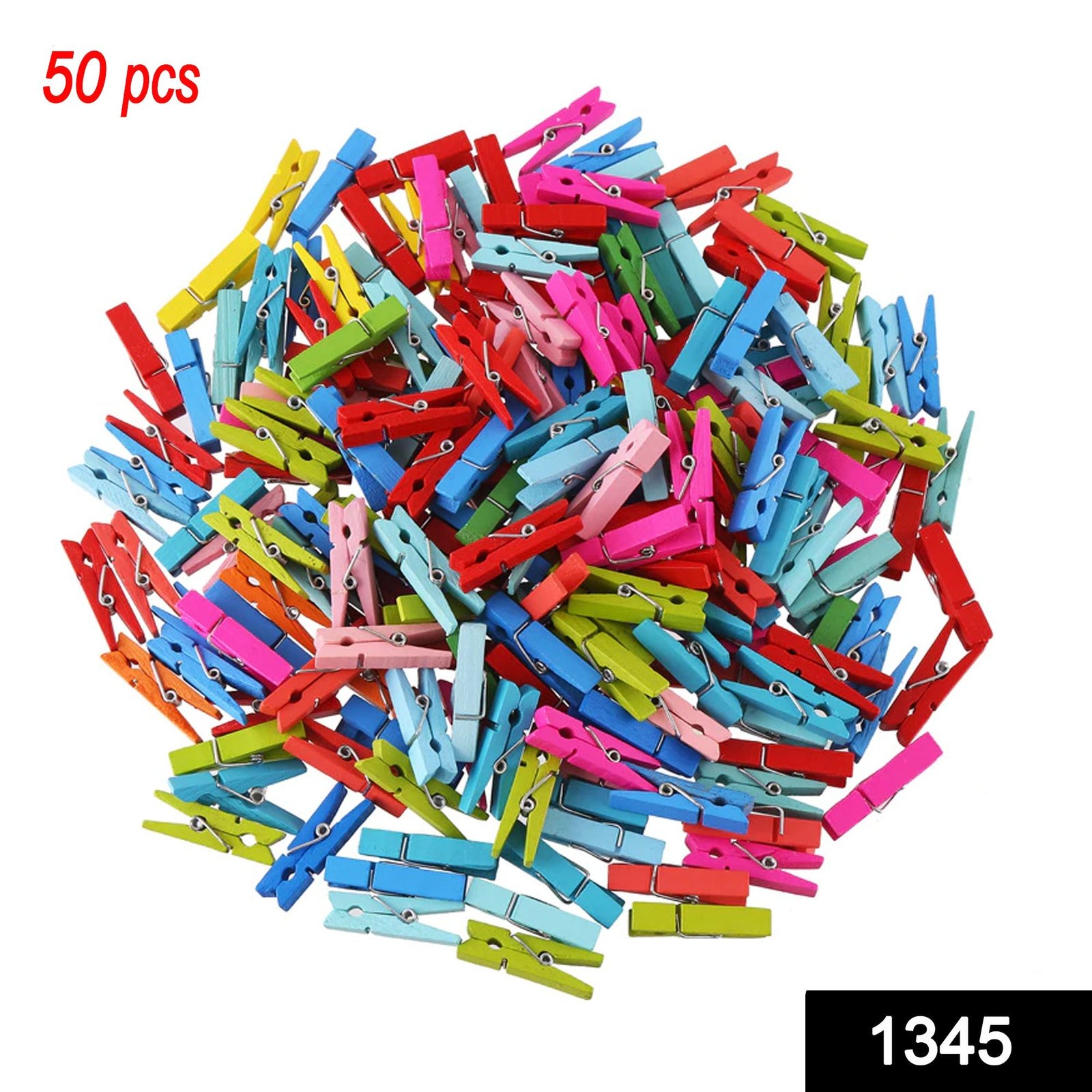 Multipurpose Wooden Clips  / Cloth Pegs (Small, 50 Pcs)