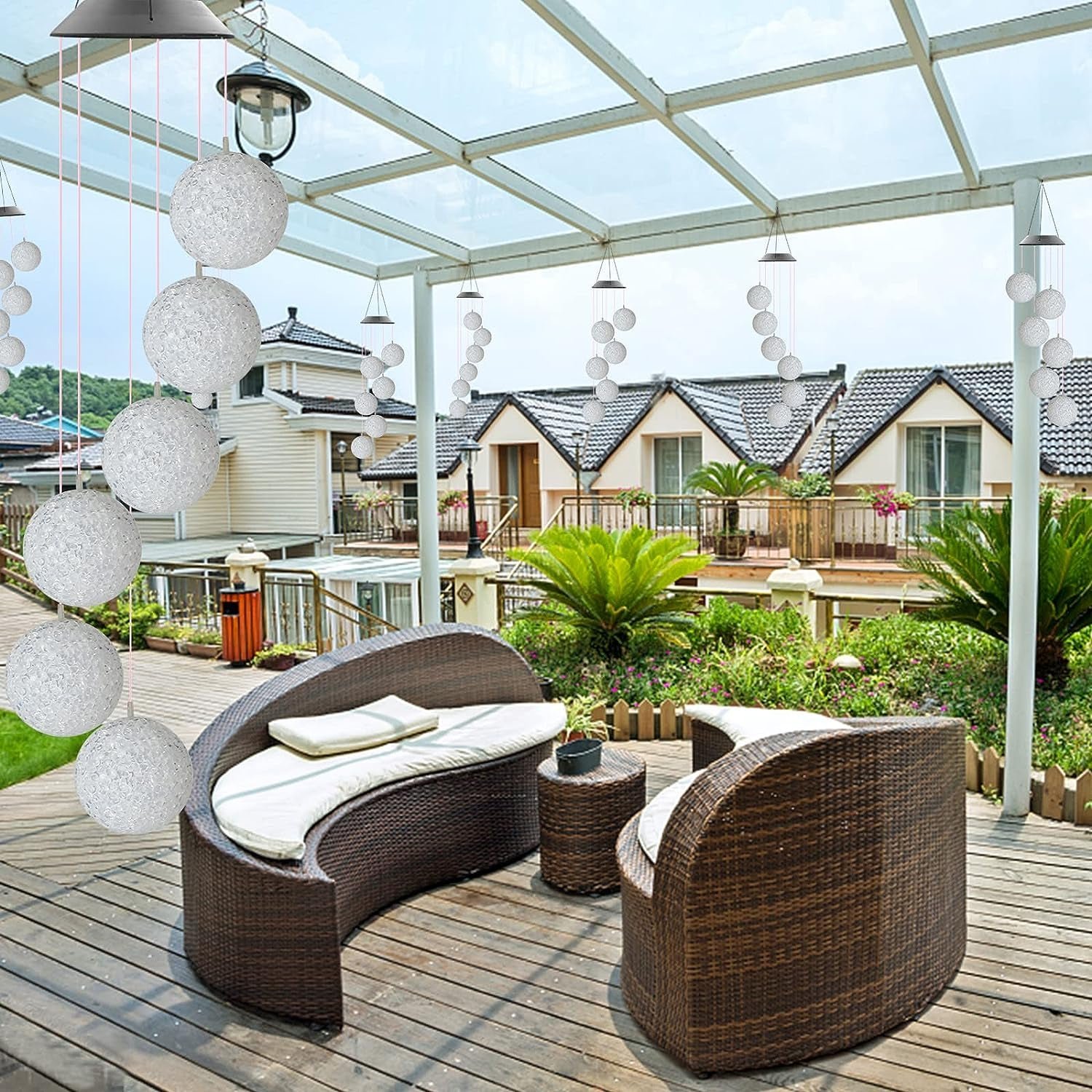 Solar Crystal Ball Color Changing Solar Powered LED  for Patio Garden Night Decor