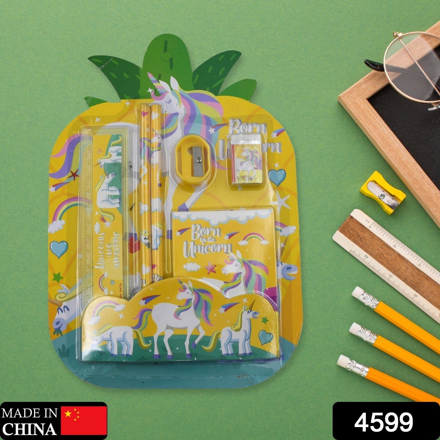Stationery Set for School & Office with Pencil & Ruler (Gift, 6 Pc)