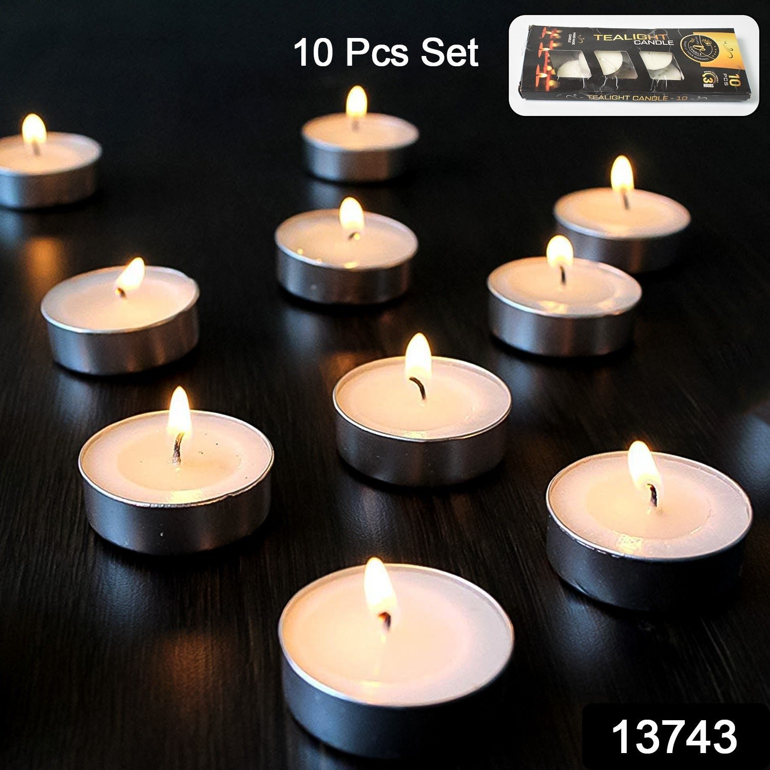Tealight Candles Set, Smokeless Candles, Diwali (10 Pcs set)