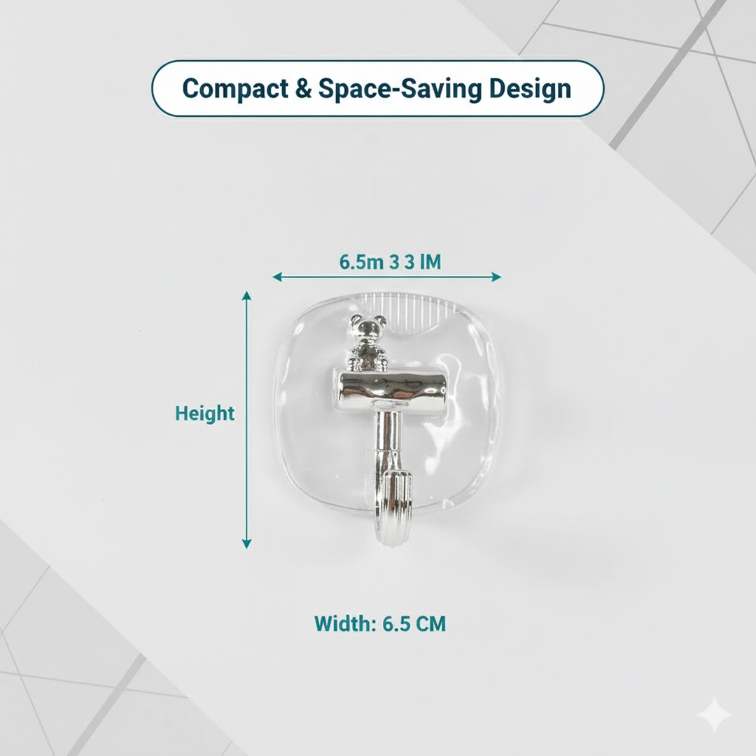 Large Plastic Self Adhesive Wall Hooks (2 Pc)