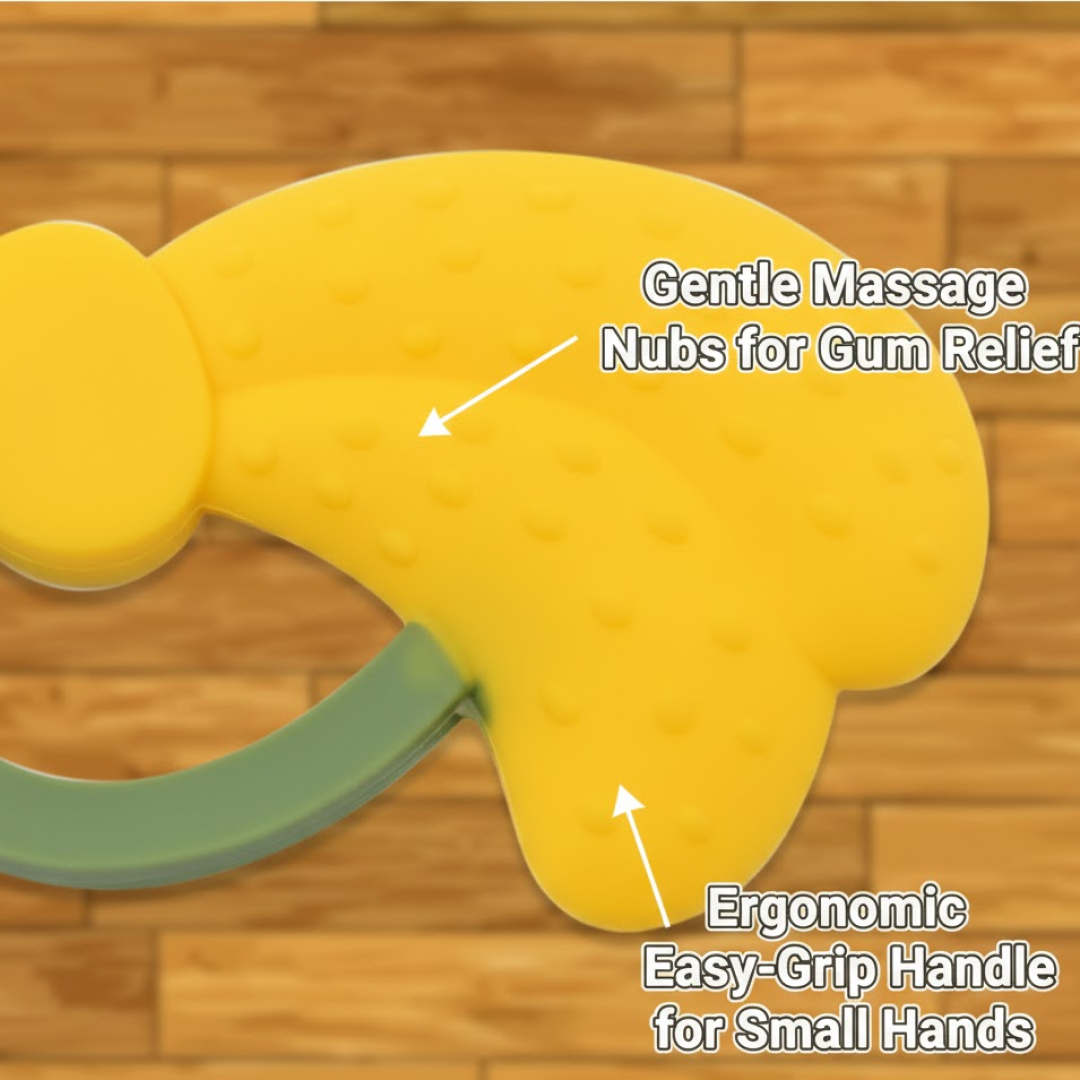 Baby Silicone Teether (1 Pc): Food Grade, Non-Toxic, Teething Relief (3 Months+)