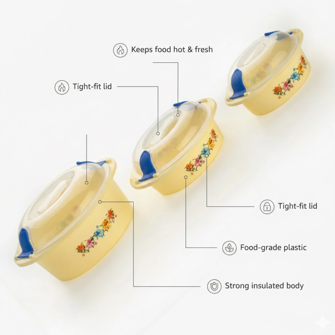 Hot N Fresh Insulated Plastic Casserole Gift Set (3 Pieces)