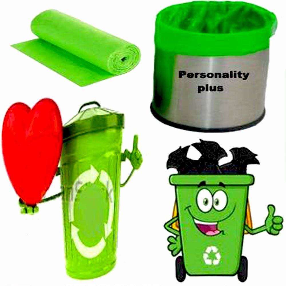 Bio-degradable Eco Friendly Garbage / Trash Bags Rolls (19" x 21") (Green)