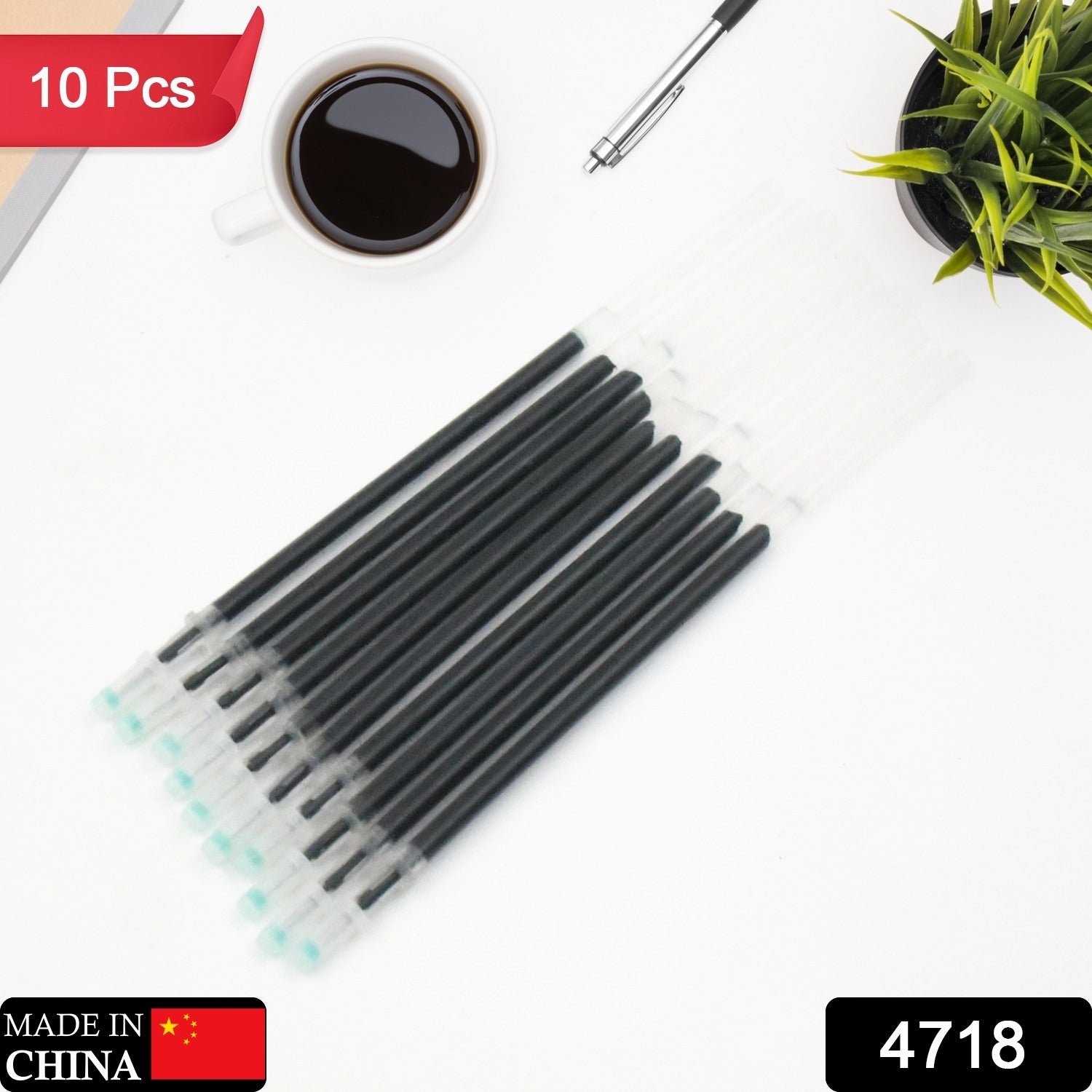 Black Pen Refill – Smooth Writing Ball Pen Ink Refill Set (10 Pcs)