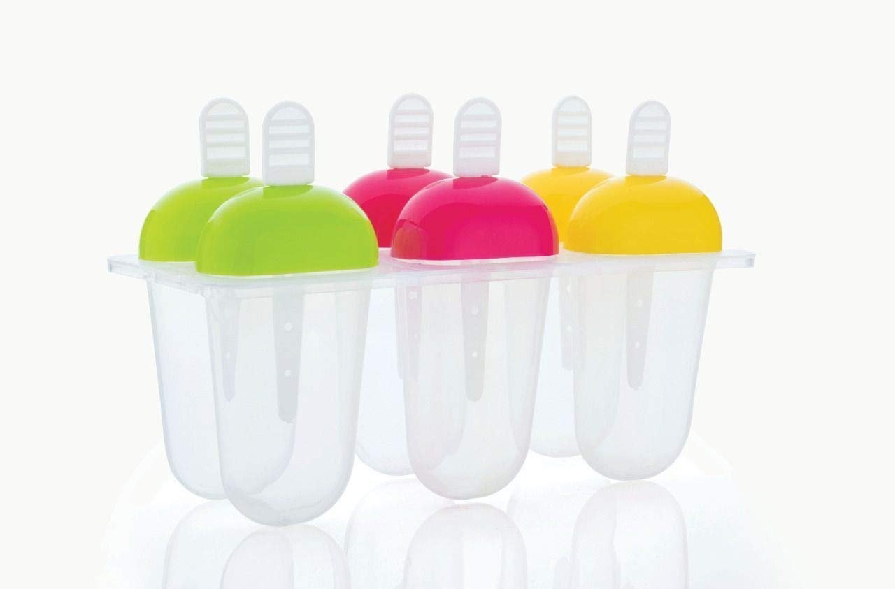 6 Pcs Multicolor Polypropylene Ice Mold, Kulfi Maker / Stick / Cream / Assorted