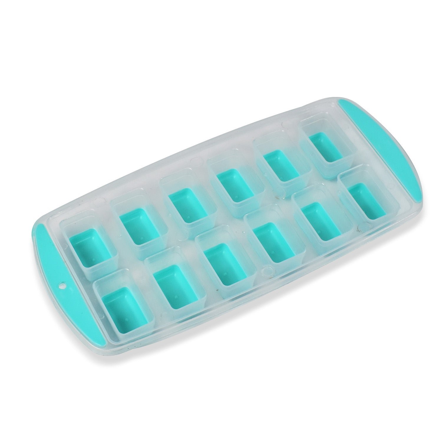 12-Grid Silicone Ice Cube Tray - Food-Grade Square Ice Maker, Easy Release Bottom