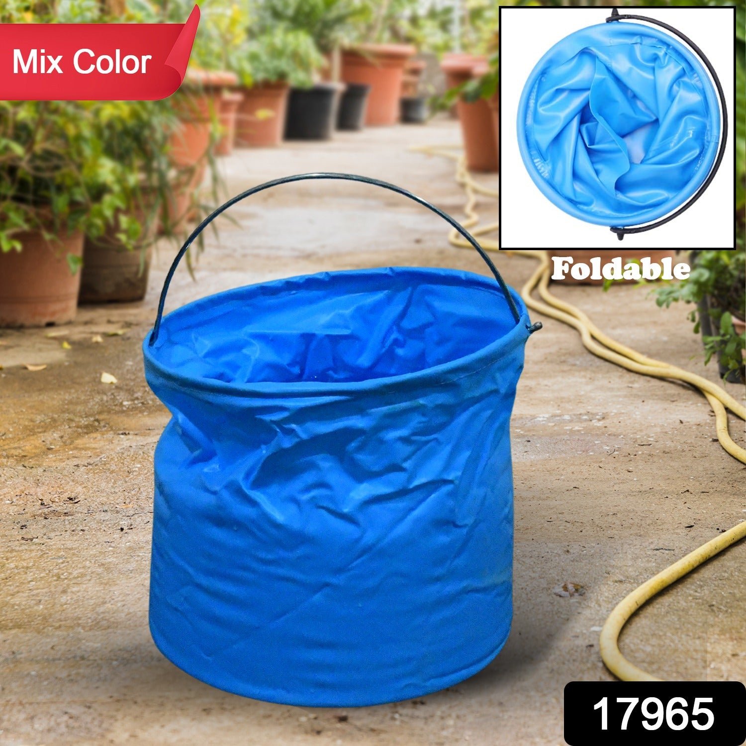 Folding Bucket, Portable, Round Bucket, Simple Bucket (1 pc / Mix Color)