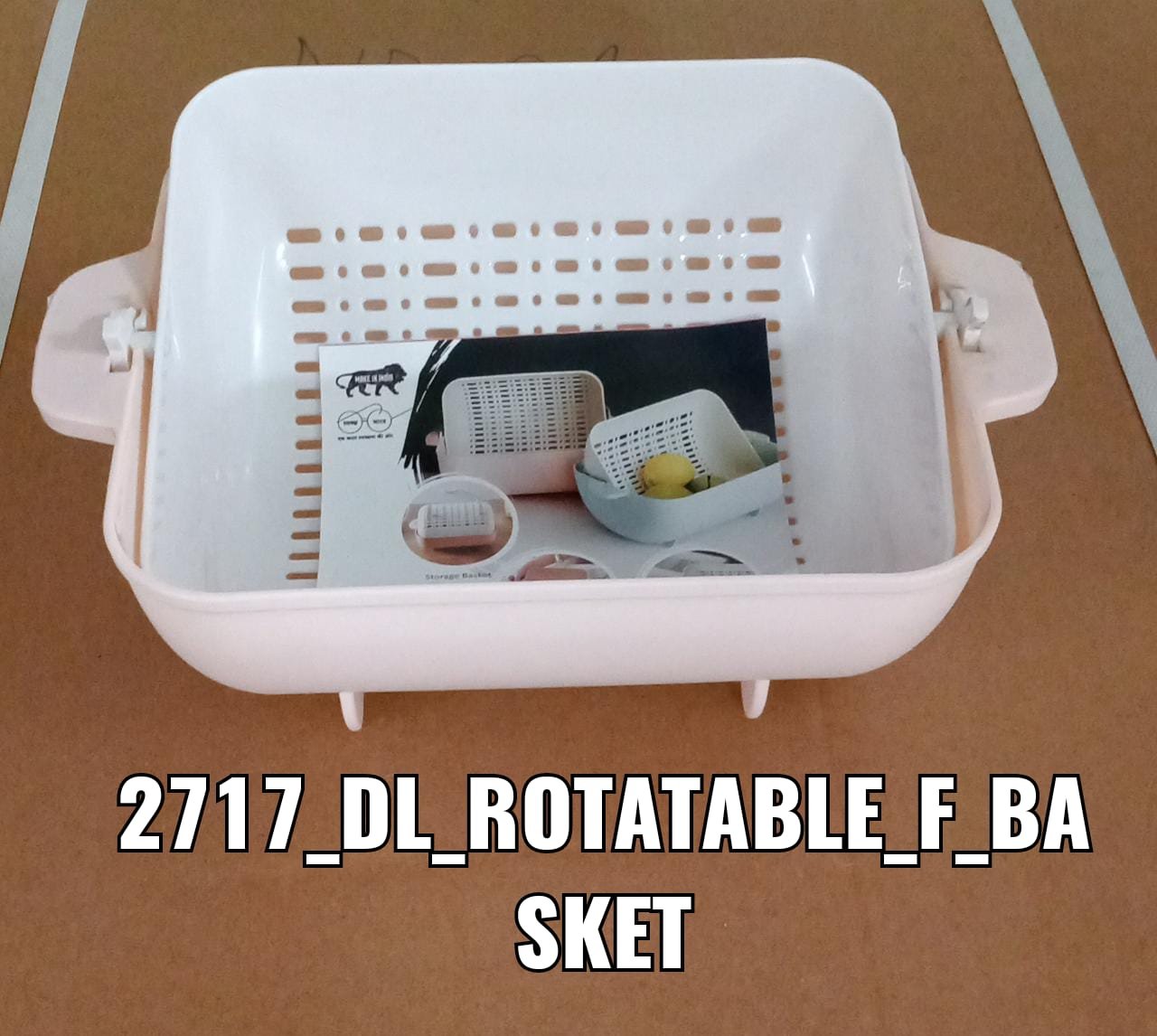 Multifunctional BPA Free Double Layered Plastic Rotatable Strainer (Multicolor)