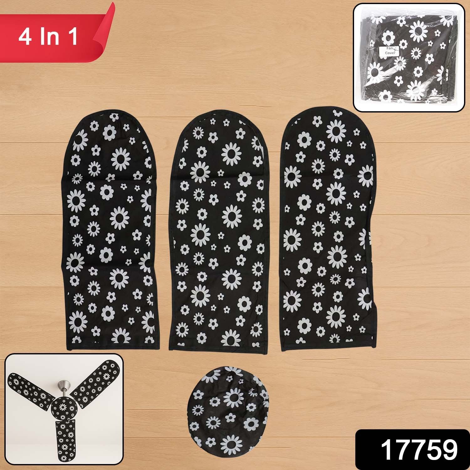 4 in 1 Ceiling Fan Dust Proof Cover Set