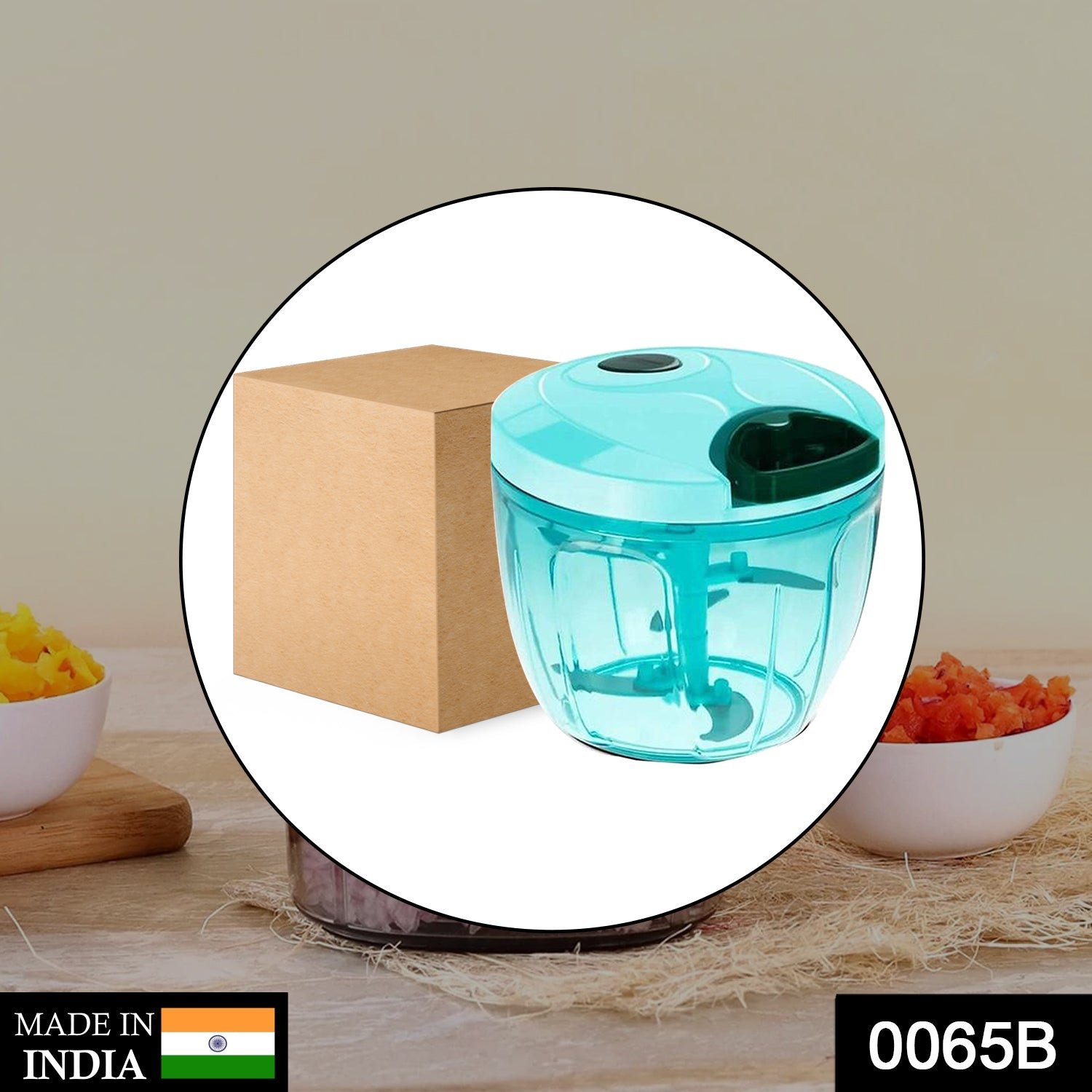Manual Stainless Steel Handheld Vegetable Chopper with 5 Blades (750 ml)